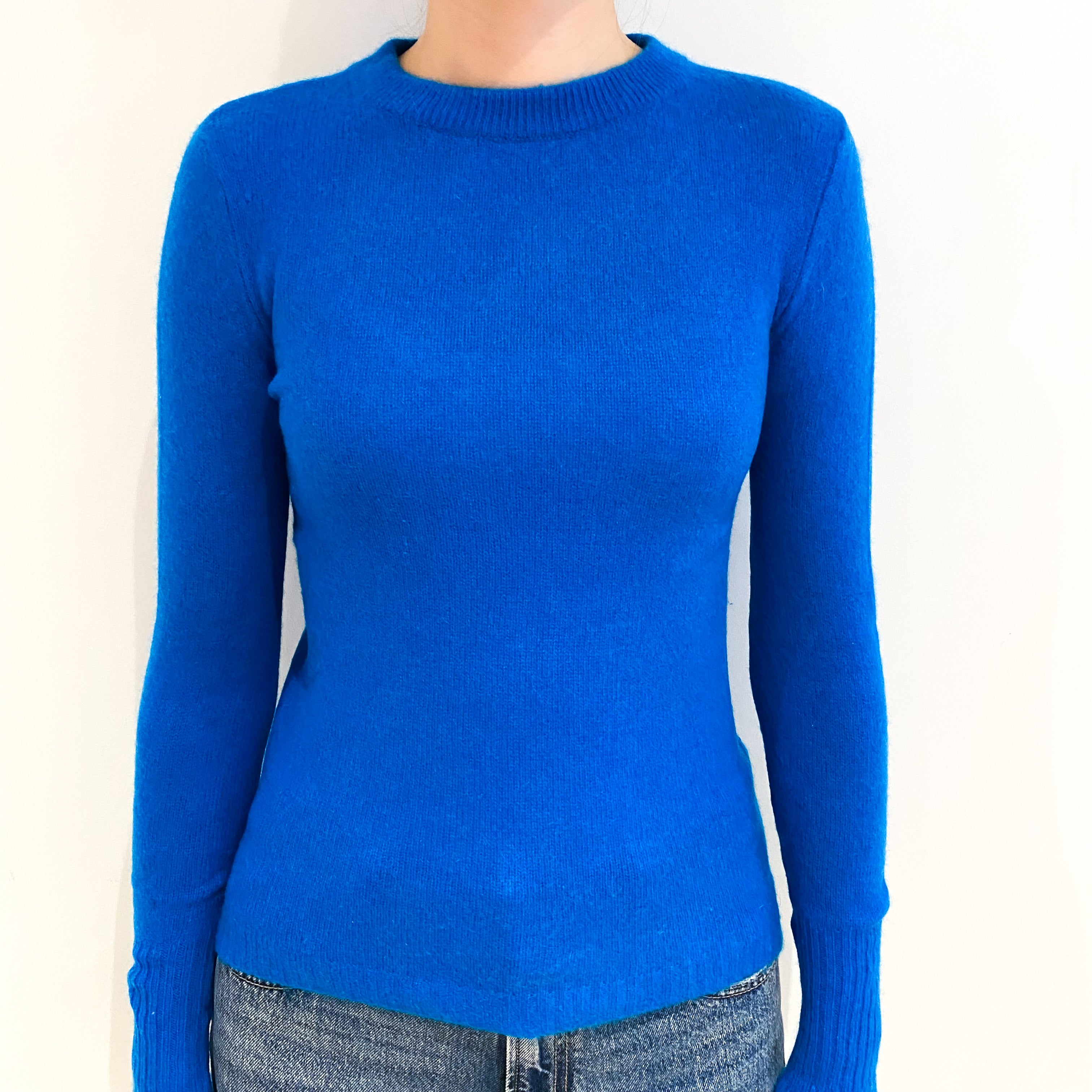 Jigsaw Turquoise Blue Cashmere Crew Neck Jumper Extra Small