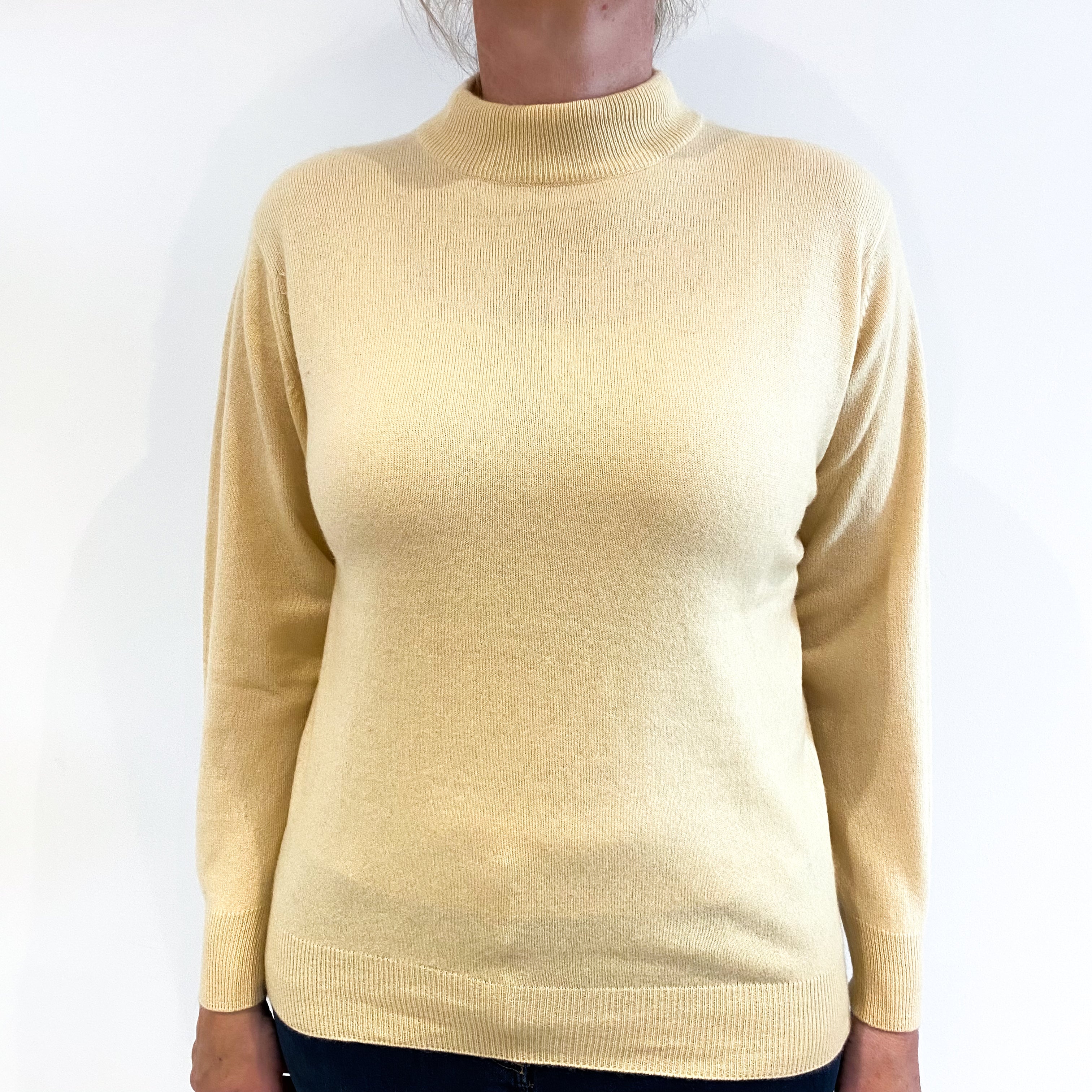 Clotted Cream Cashmere Turtle Neck Jumper Large