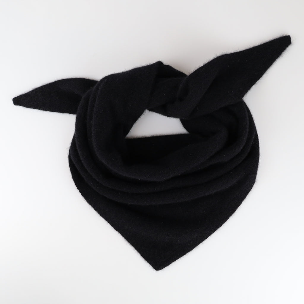 Brand New Black Recycled Cashmere Triangle Scarf