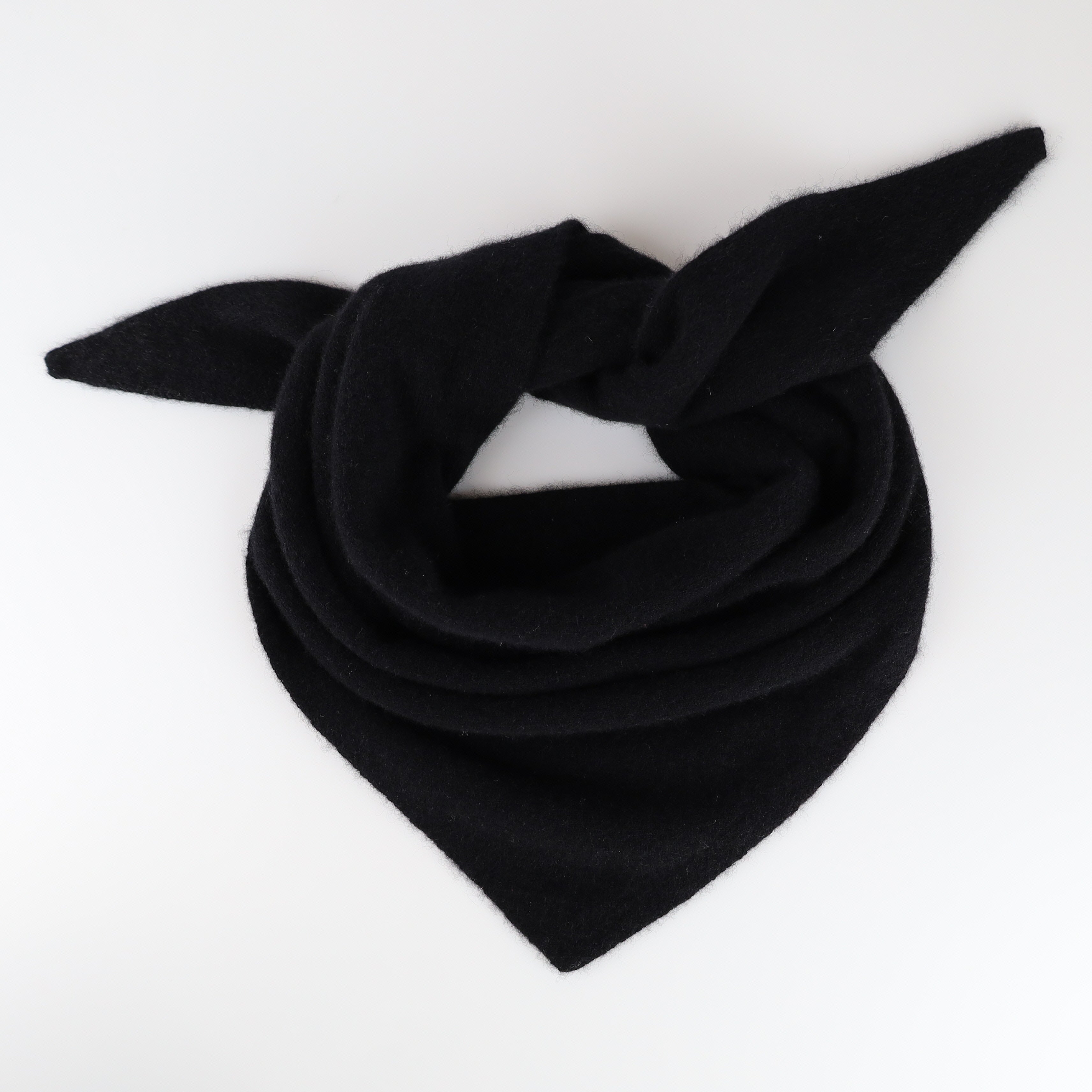 Brand New Black Recycled Cashmere Triangle Scarf