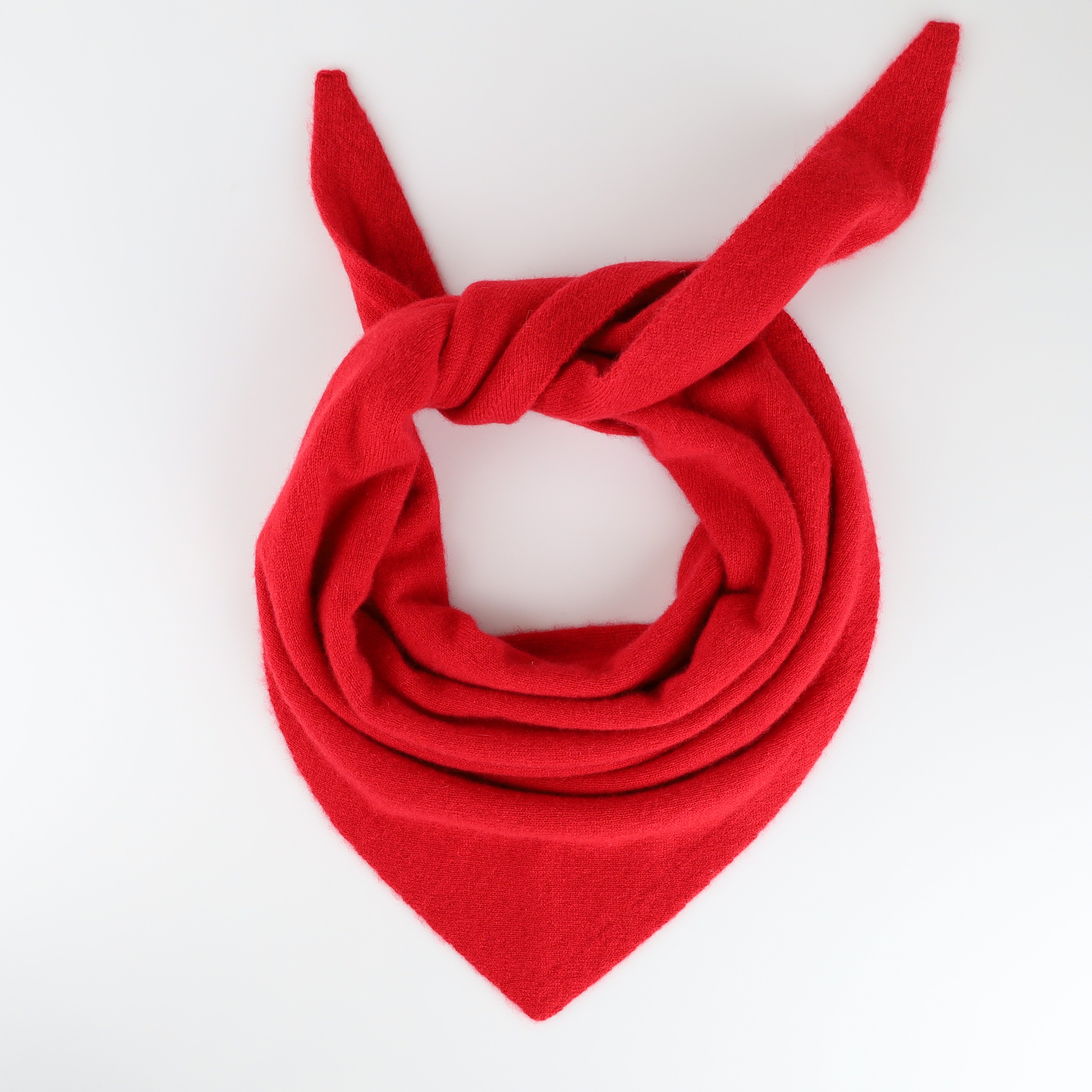 Brand New Post Box Red Recycled Cashmere Triangle Scarf
