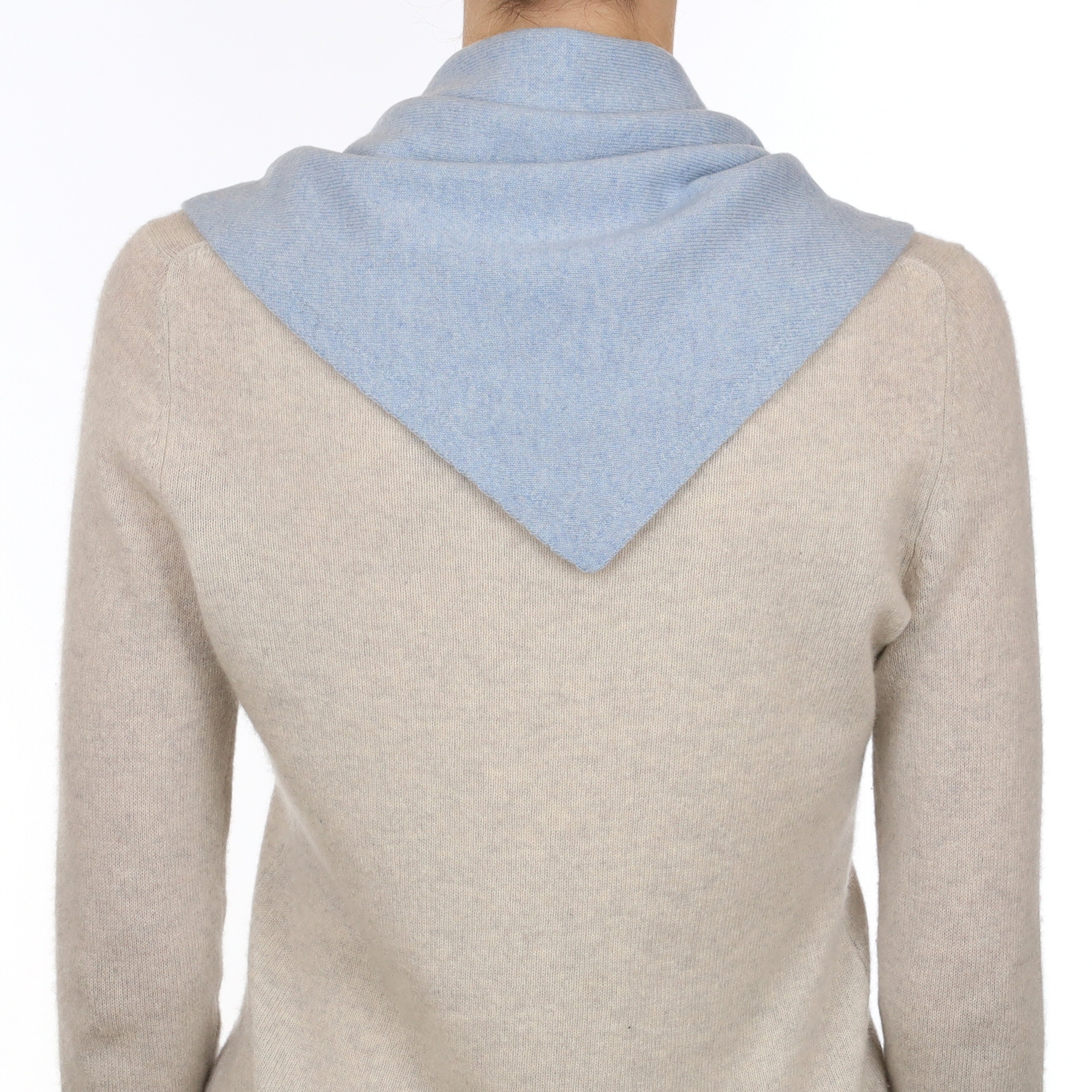 Brand New Baby Blue Recycled Cashmere Triangle Scarf
