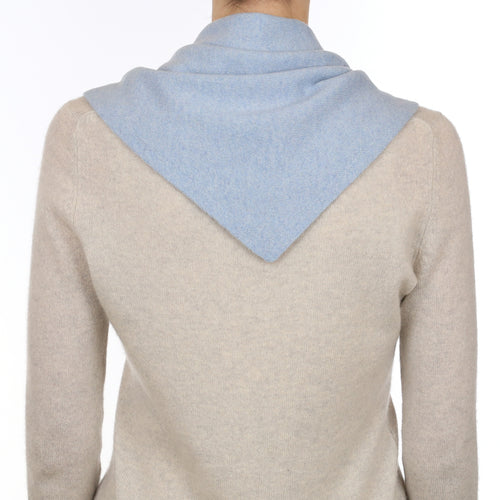 Brand New Baby Blue Recycled Cashmere Triangle Scarf