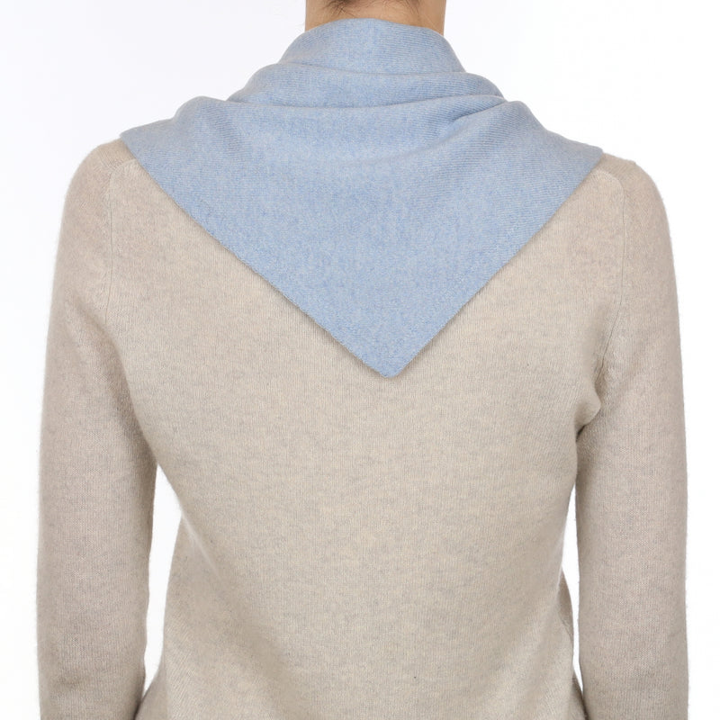 Brand New Baby Blue Recycled Cashmere Triangle Scarf