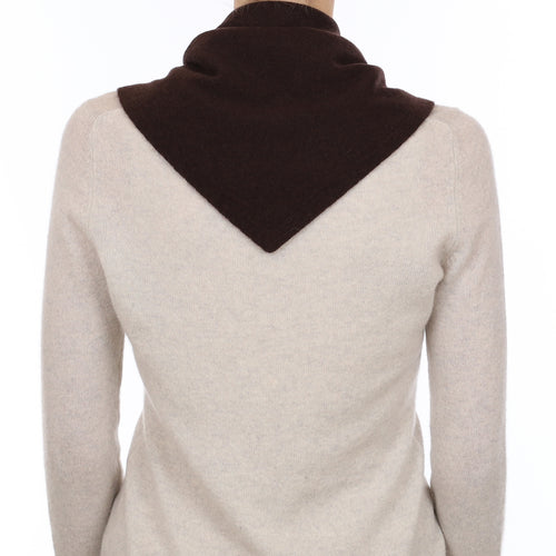 Brand New Black Coffee Recycled Cashmere Triangle Scarf