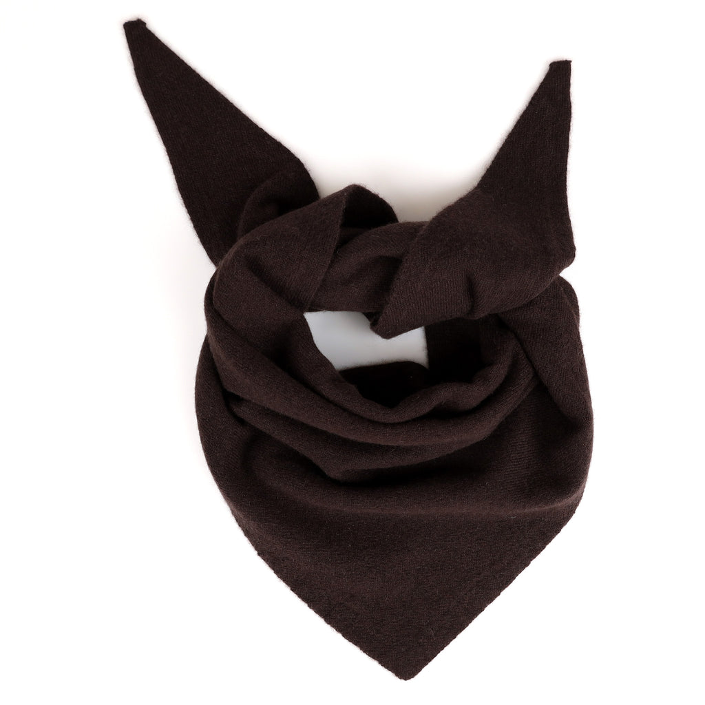 Brand New Black Coffee Recycled Cashmere Triangle Scarf