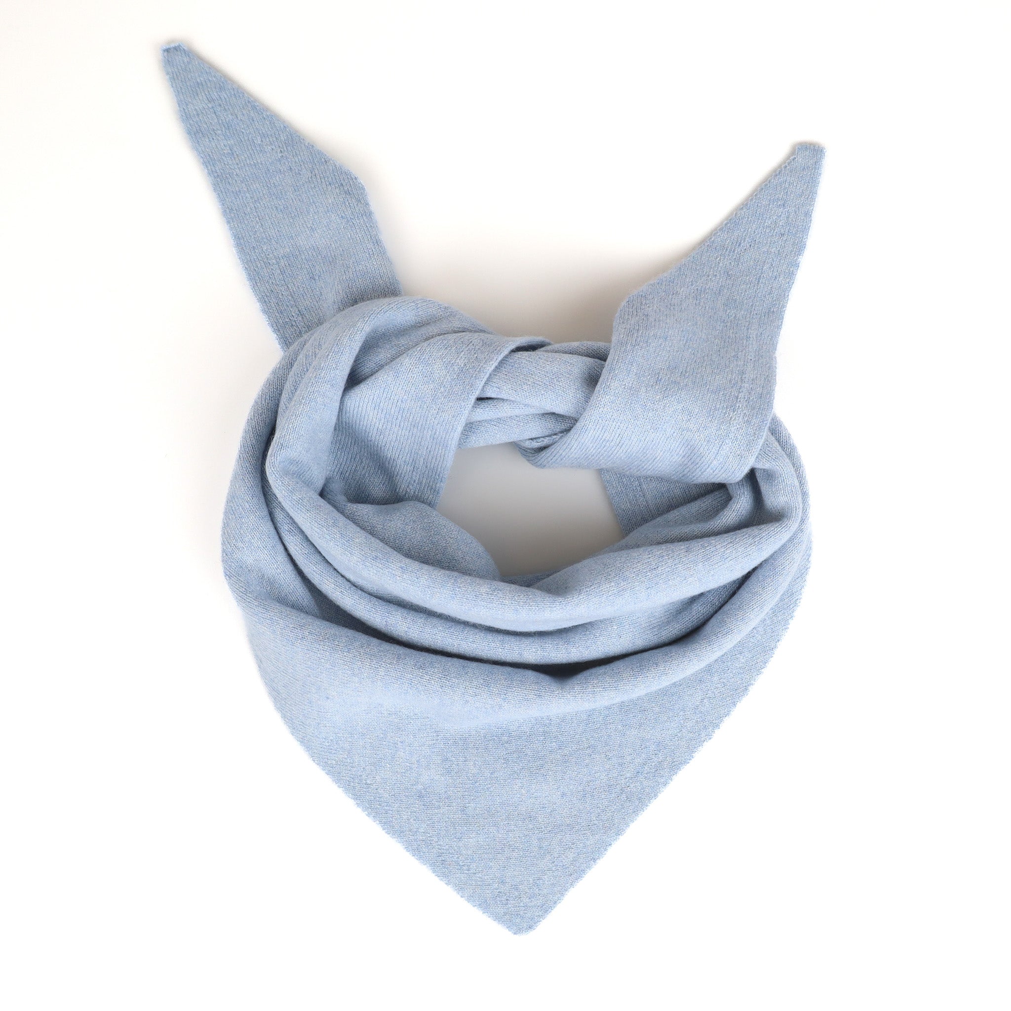 Brand New Baby Blue Recycled Cashmere Triangle Scarf