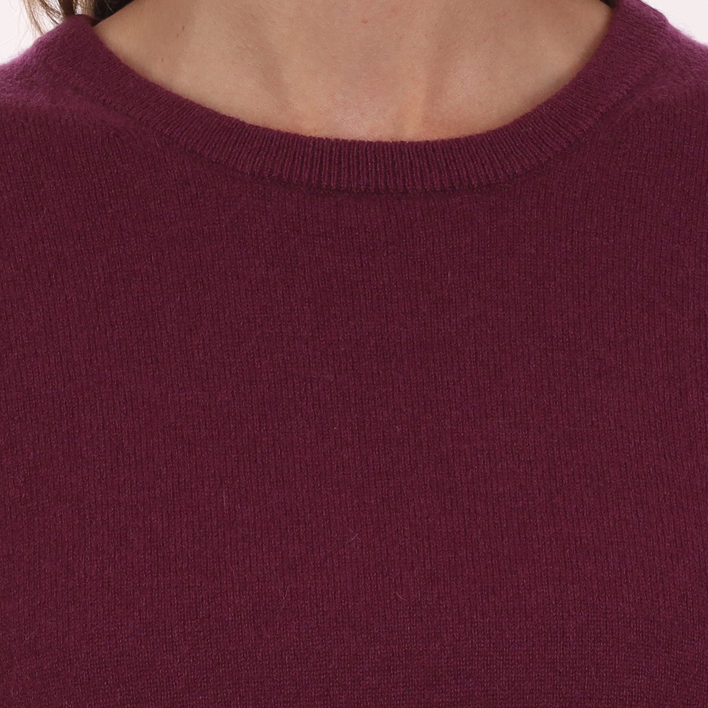 Brand New Mulberry Purple Cashmere Crew Neck T-Shirt Extra Large UK 20-22