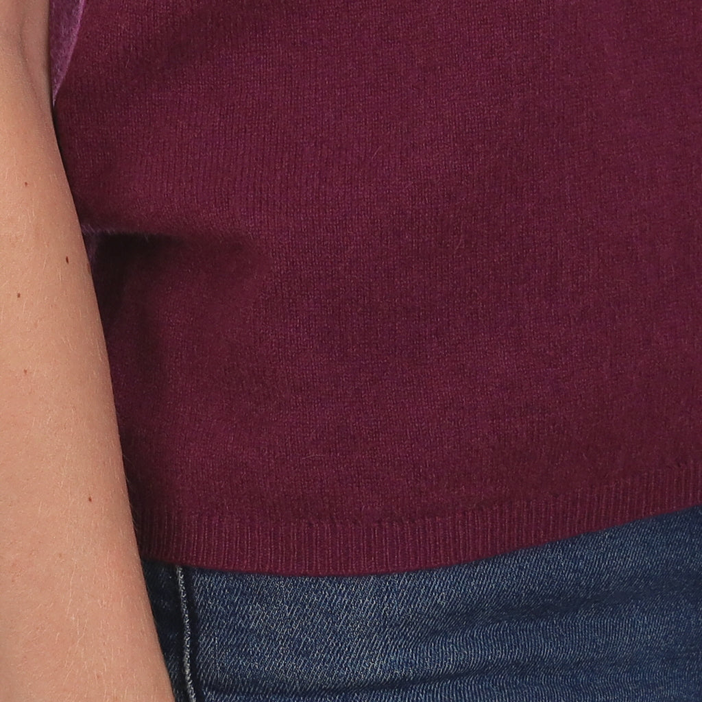 Brand New Mulberry Purple Cashmere Crew Neck T-Shirt Large UK 16-18