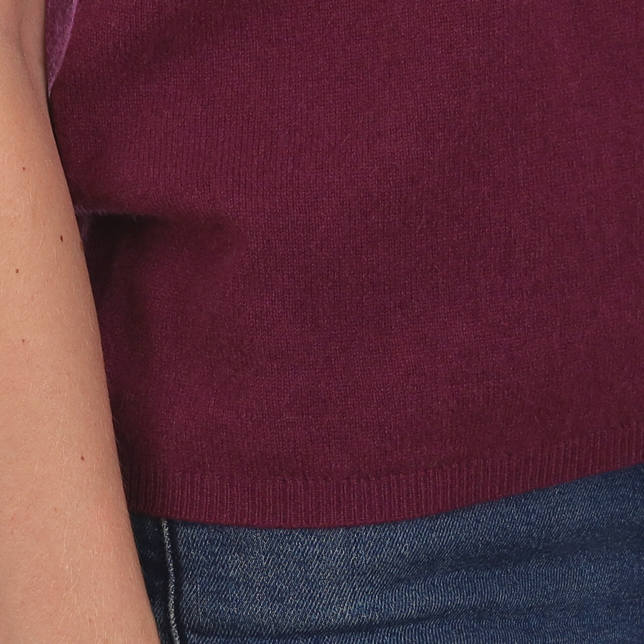 Brand New Mulberry Purple Cashmere Crew Neck T-Shirt Large UK 16-18