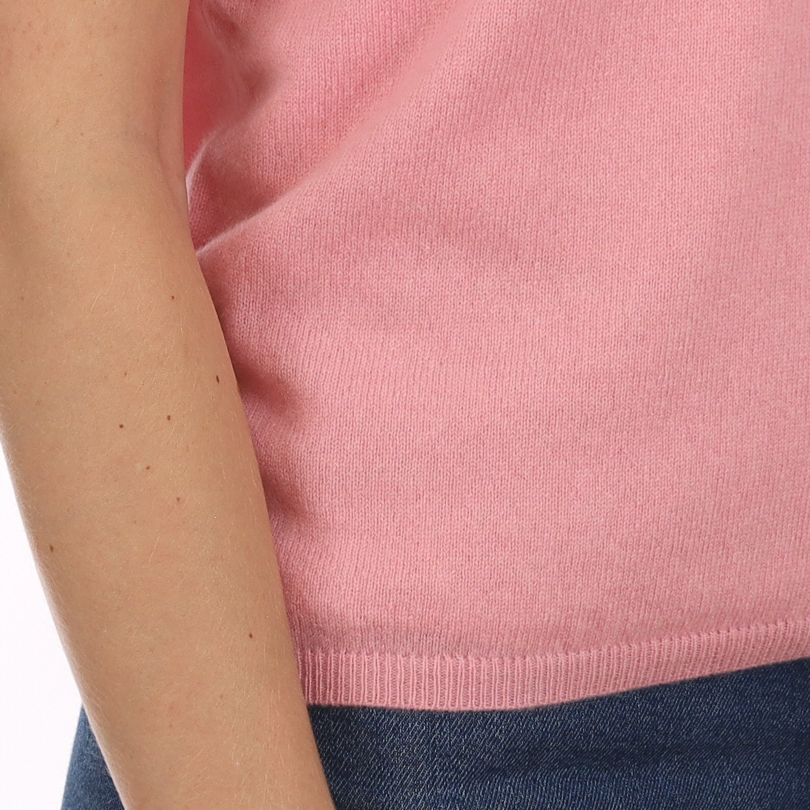 Brand New Candy Floss Pink Cashmere Crew Neck T-Shirt Large UK 16-18