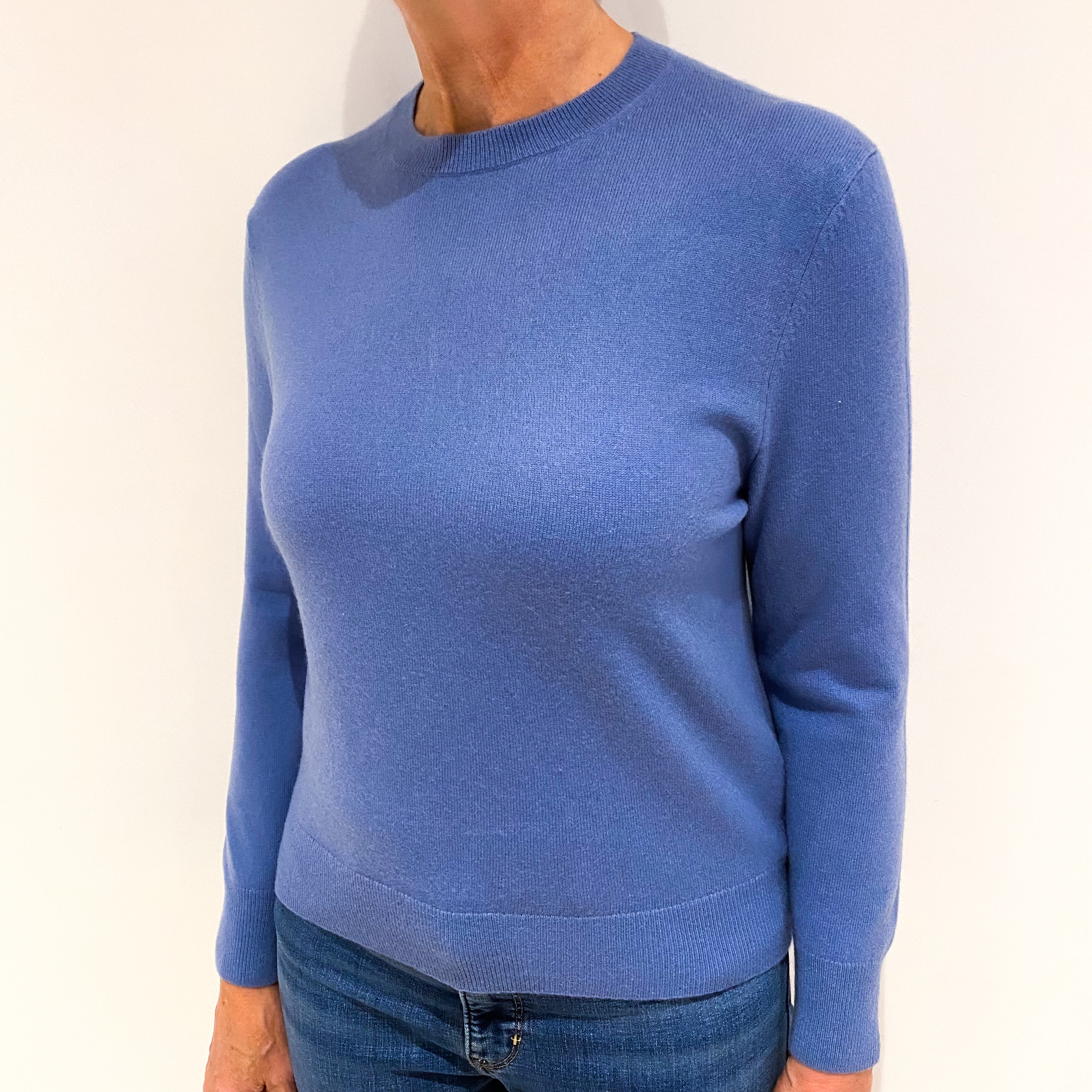 Airforce Blue Cashmere Crew Neck Jumper Medium