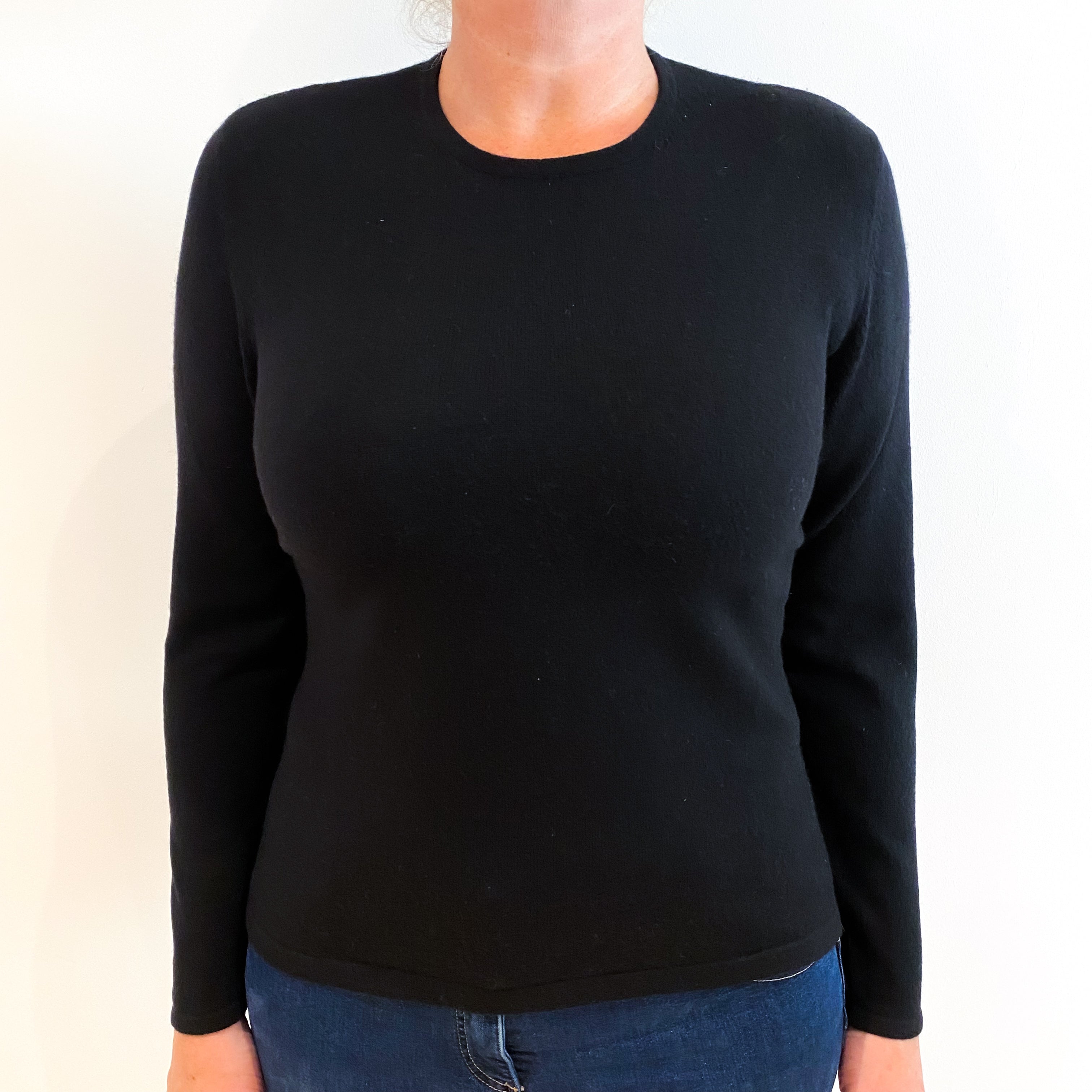 Black Cashmere Crew Neck Jumper Large