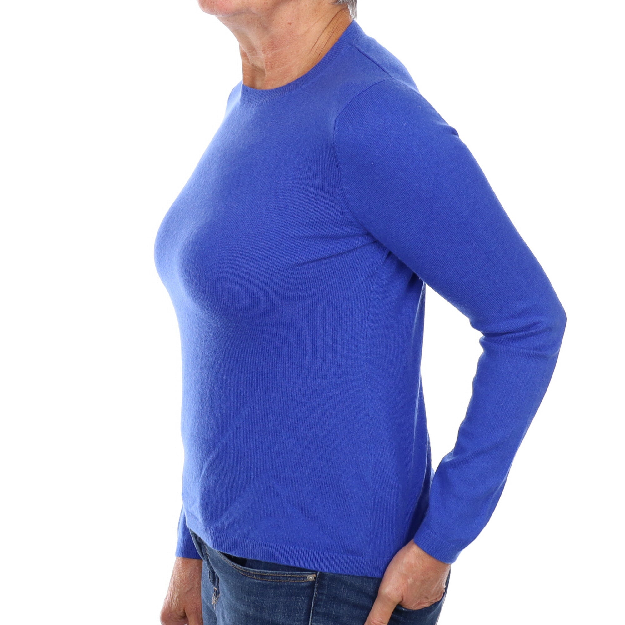Royal Blue Cashmere Crew Neck Jumper Medium