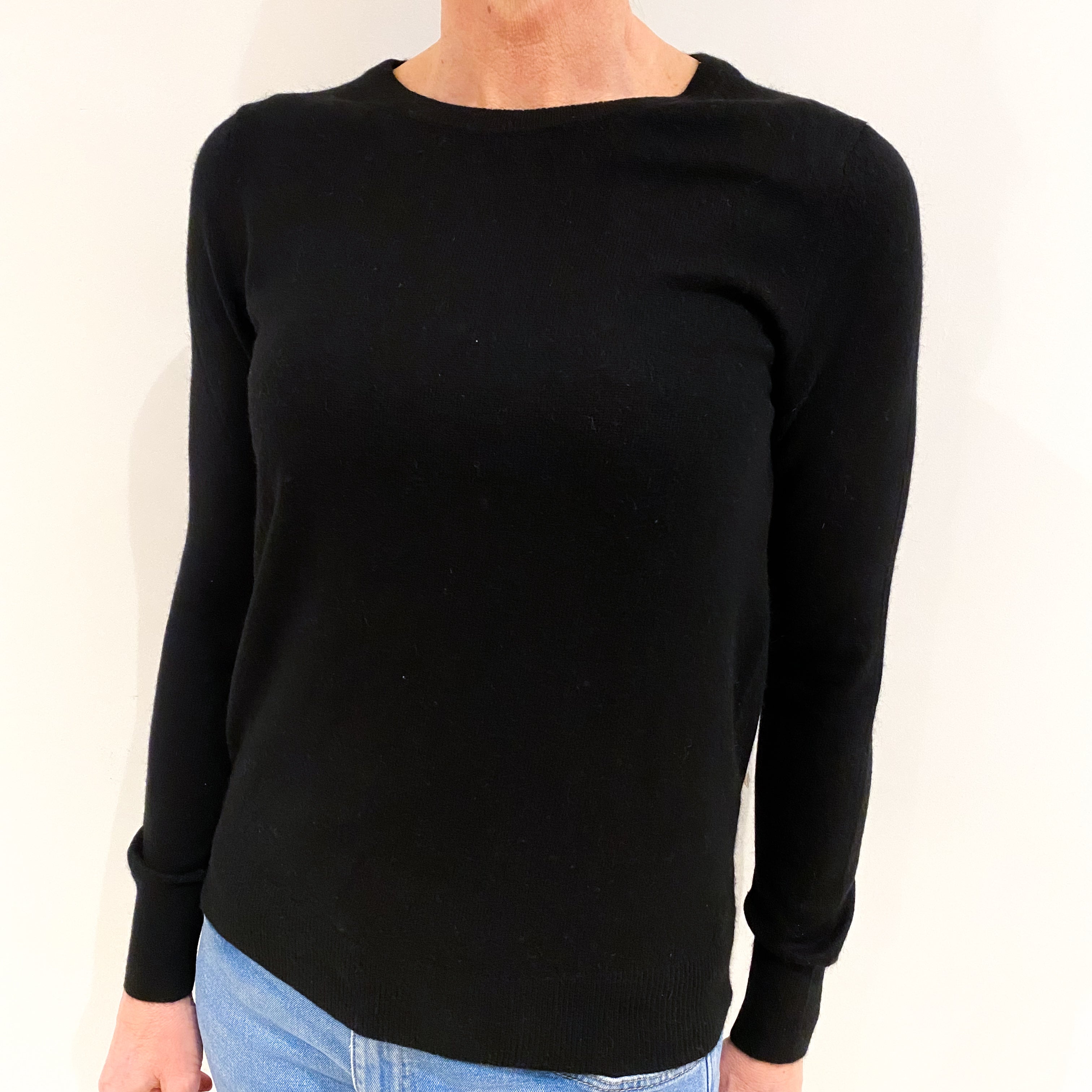 Black Cashmere Crew Neck Jumper Small