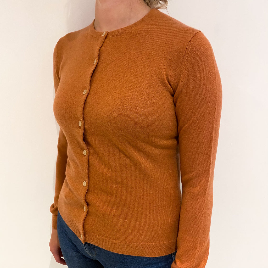 Pale Terracotta Cashmere Crew Cardigan Small
