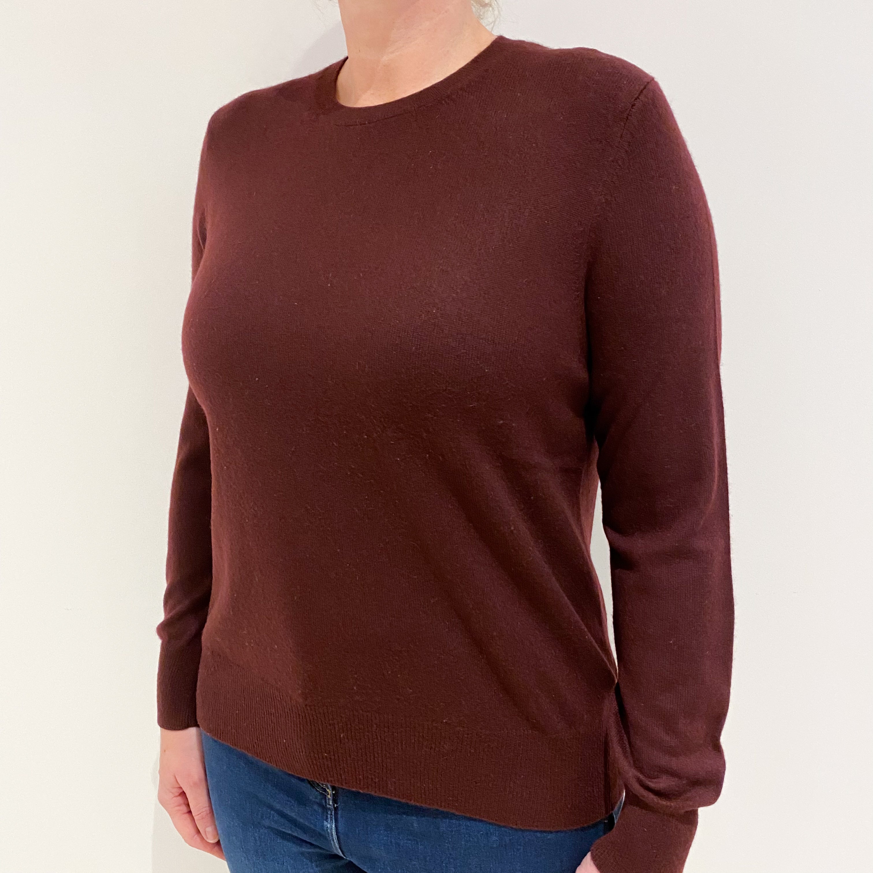 Mulberry Purple Cashmere Crew Neck Jumper Large