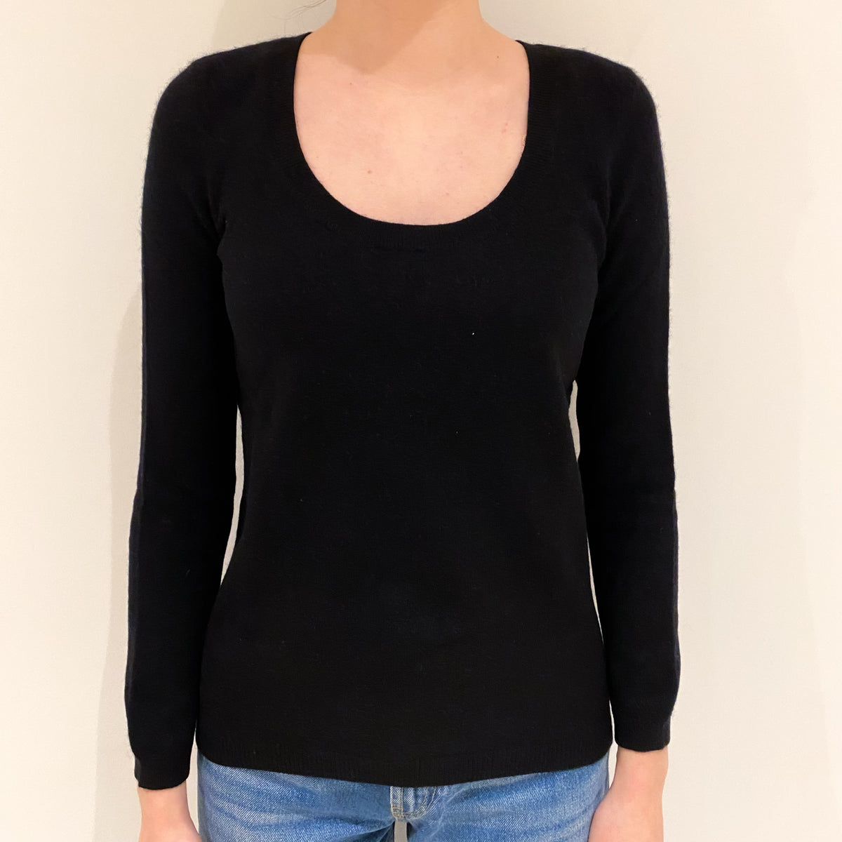 Black Cashmere Scoop Neck Jumper Extra Small