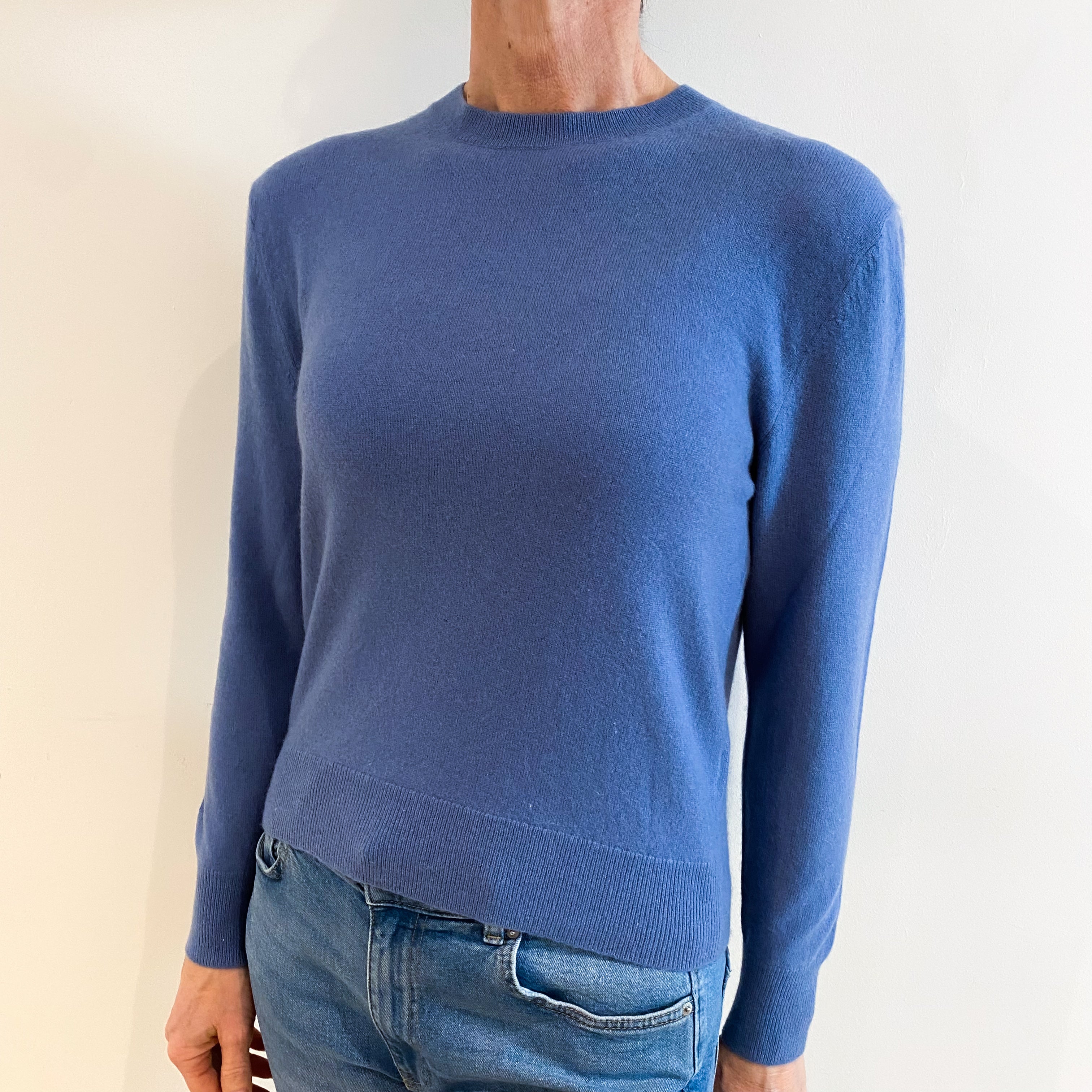 Airforce Blue Cashmere Crew Neck Jumper Small