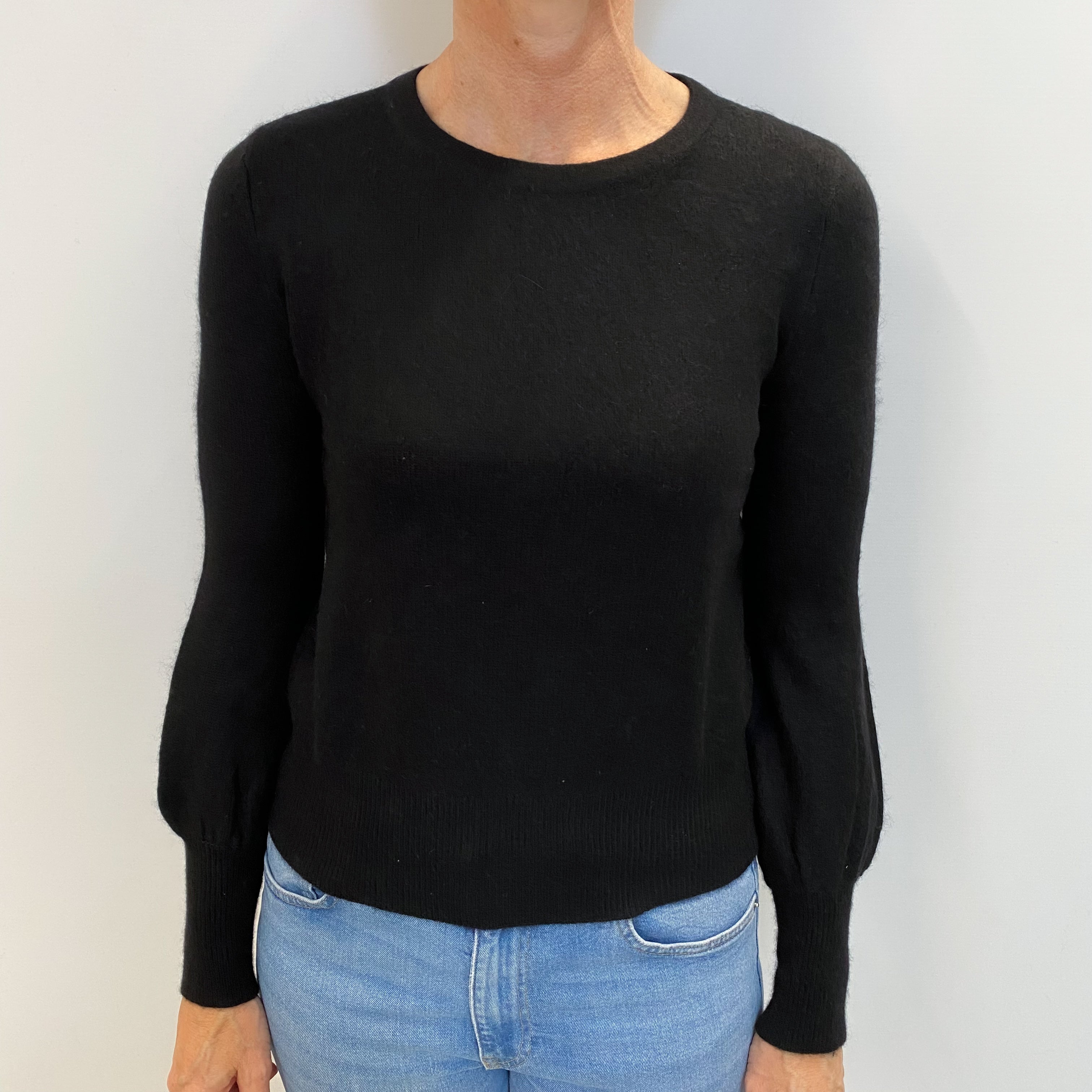 Black Cashmere Crew Neck Jumper Small