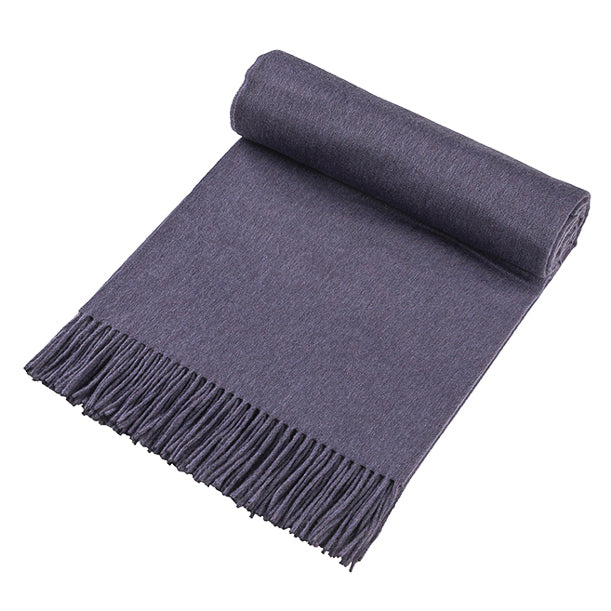 Brand New English Blueberry Purple Luxury Woven Cashmere Blanket