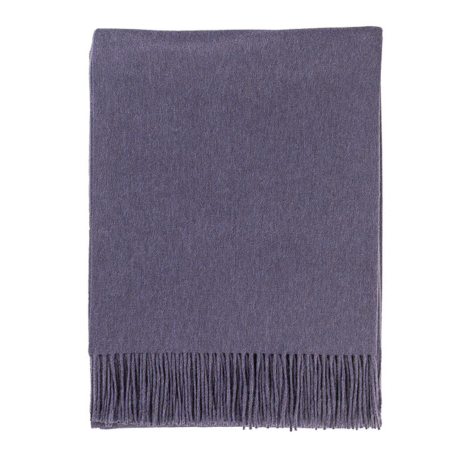 Brand New English Blueberry Purple Luxury Woven Cashmere Blanket