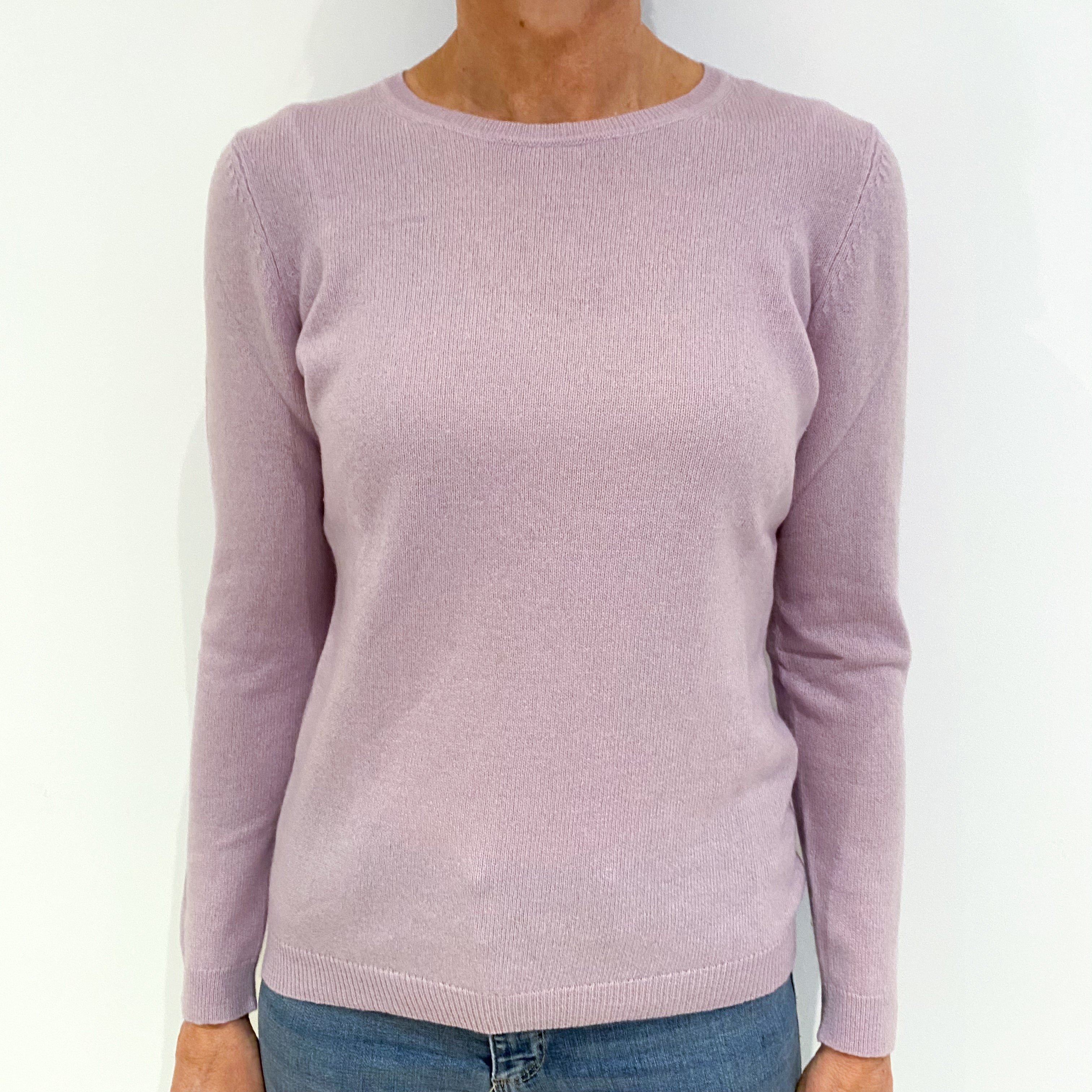 Pale Purple Cashmere Crew Neck Jumper Small