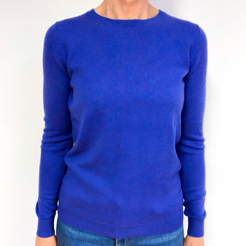 Cobalt Blue Cashmere Crew Neck Jumper Medium