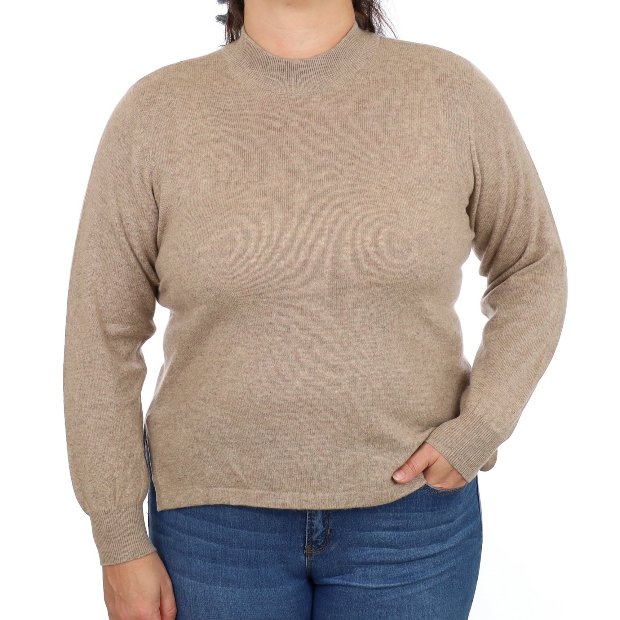 Biscuit Brown Cashmere Turtle Neck Jumper Large