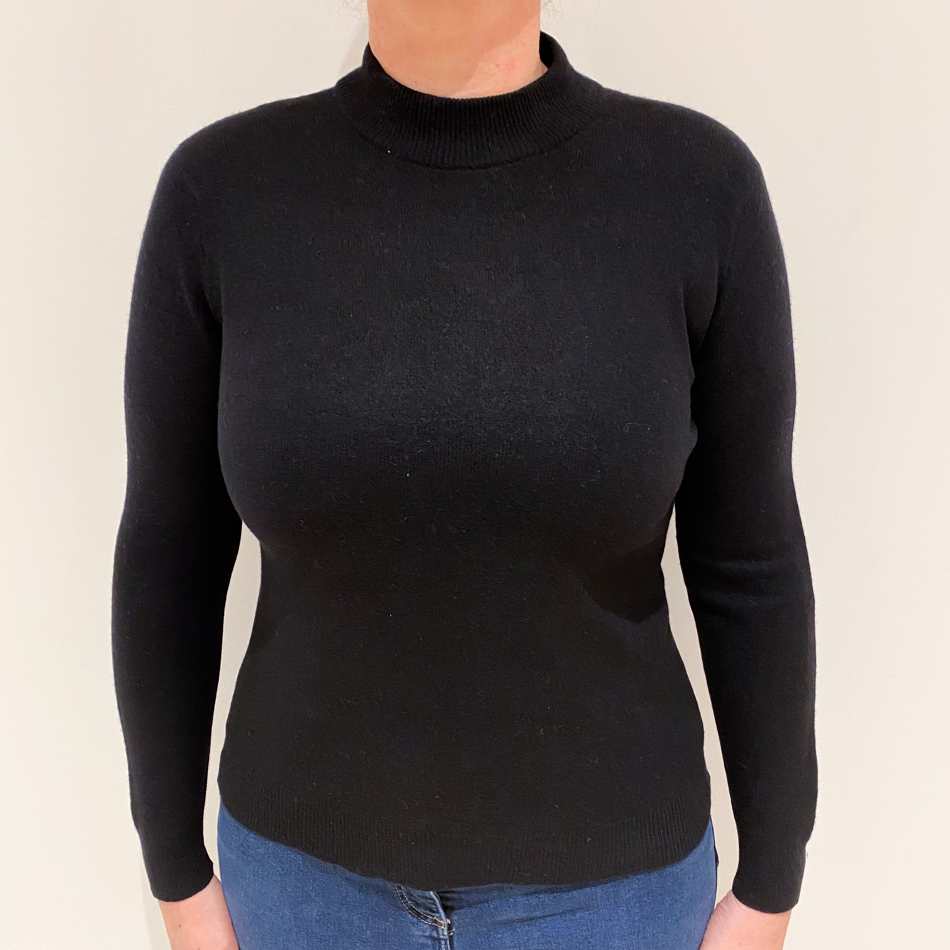 Black Cashmere Turtle Neck Jumper Large