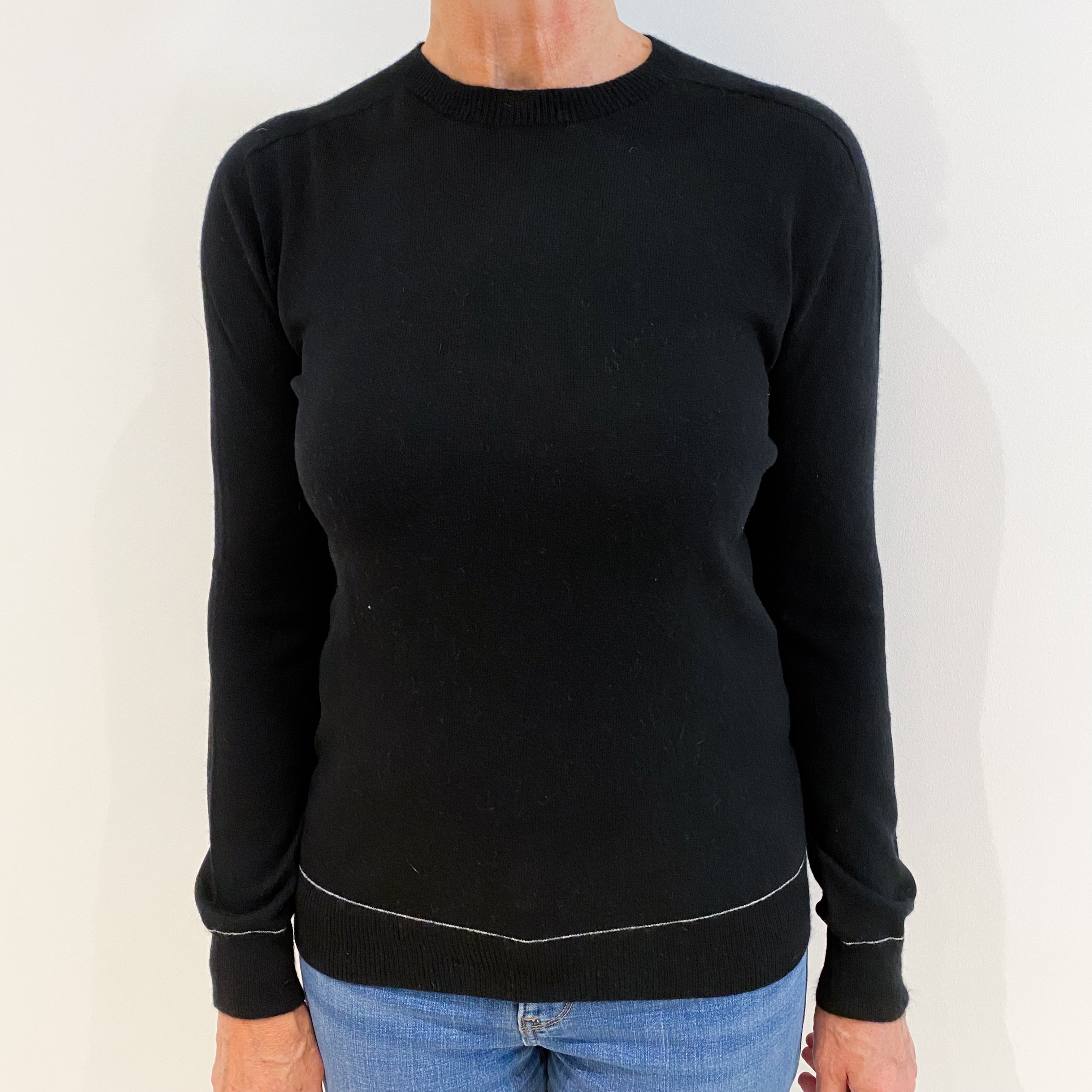 Black Cashmere Crew Neck Jumper Medium
