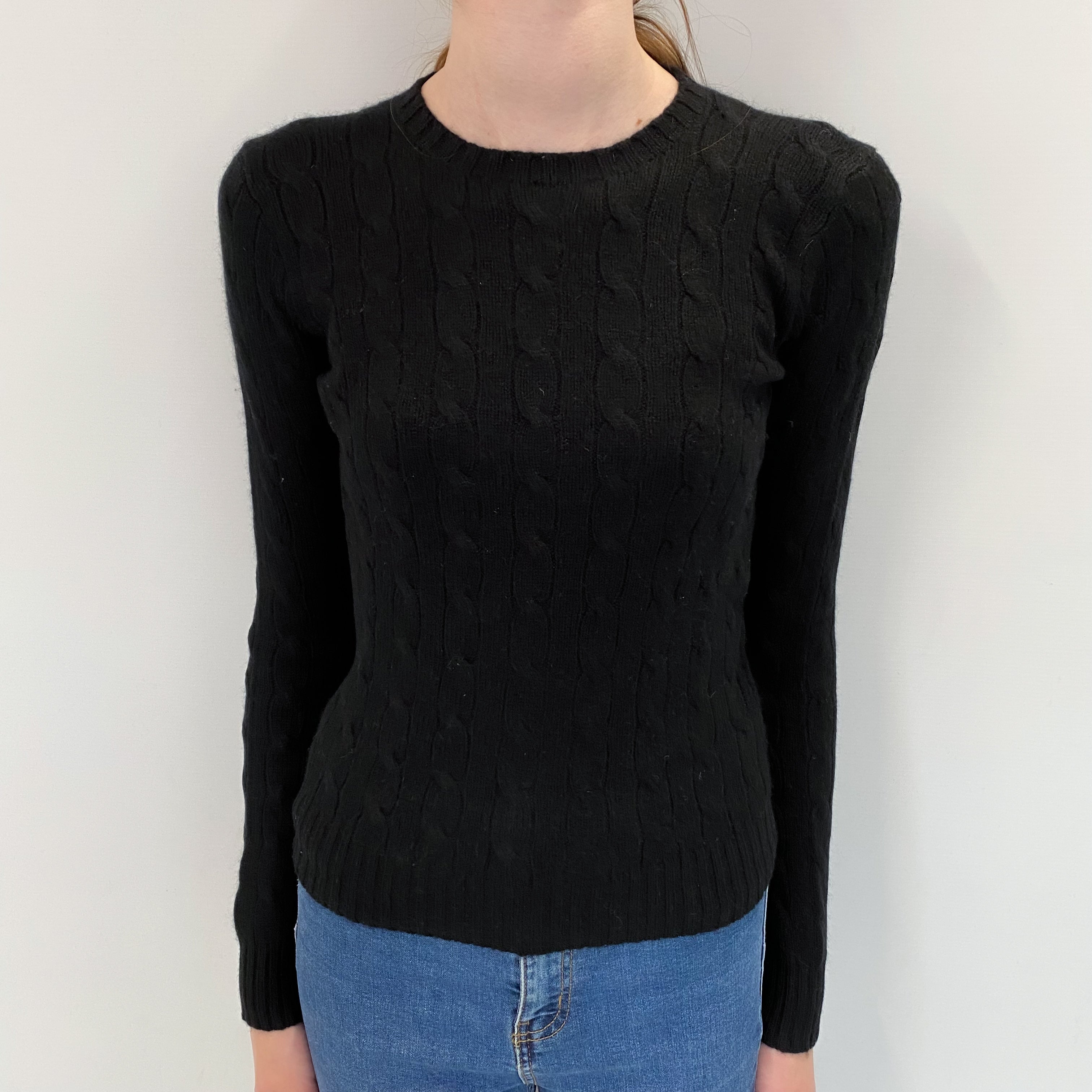 Ralph Lauren Black Cashmere Crew Neck Jumper Extra Small