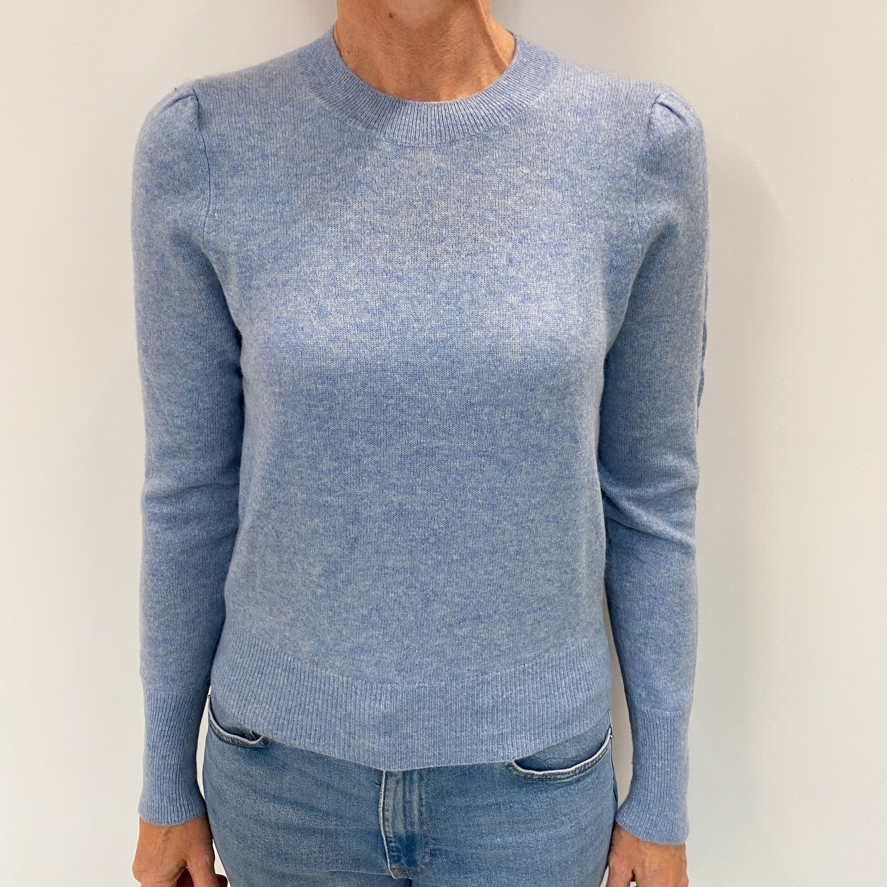 Sky Blue Cashmere Crew Neck Jumper Small