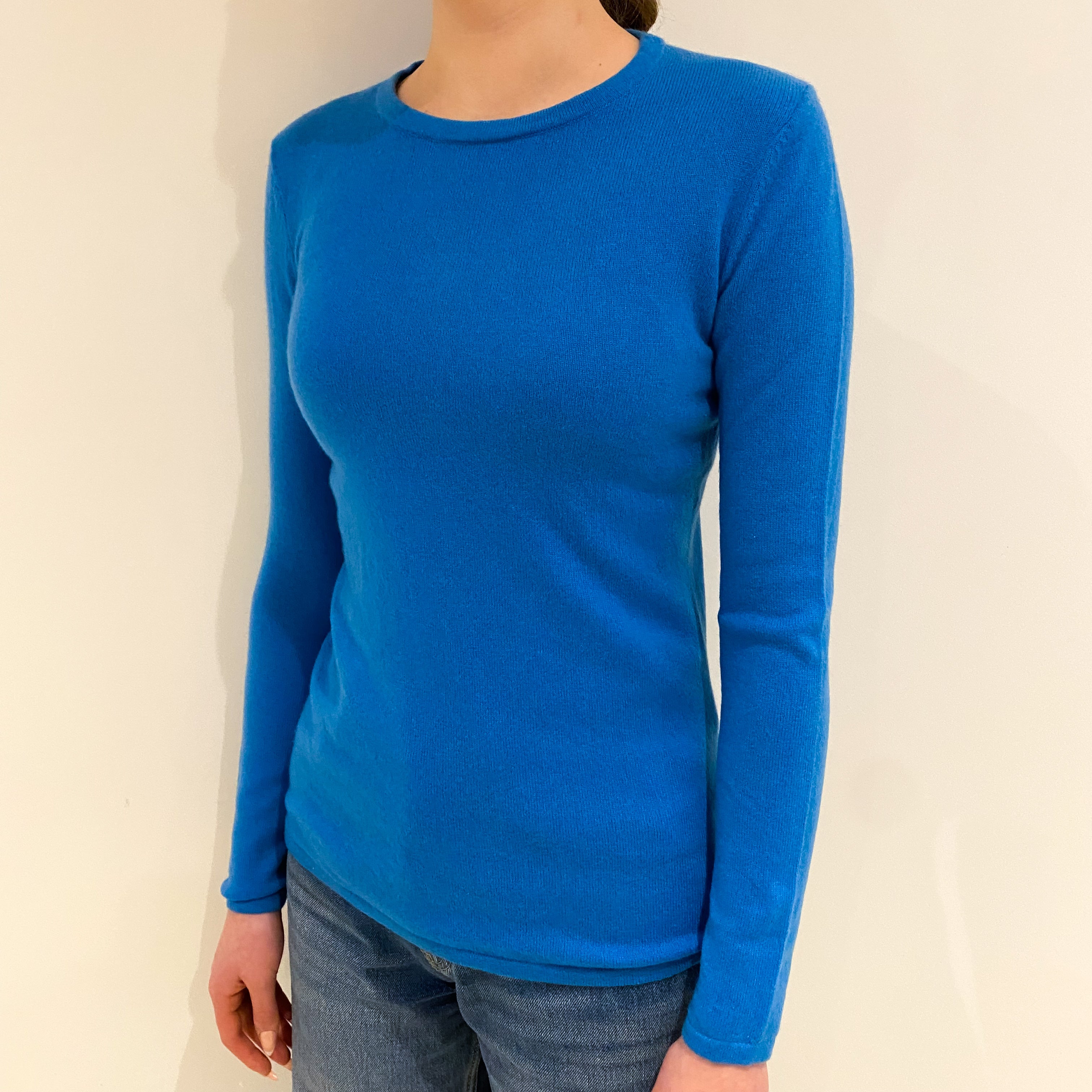 Pacific Blue Cashmere Crew Neck Jumper Extra Small