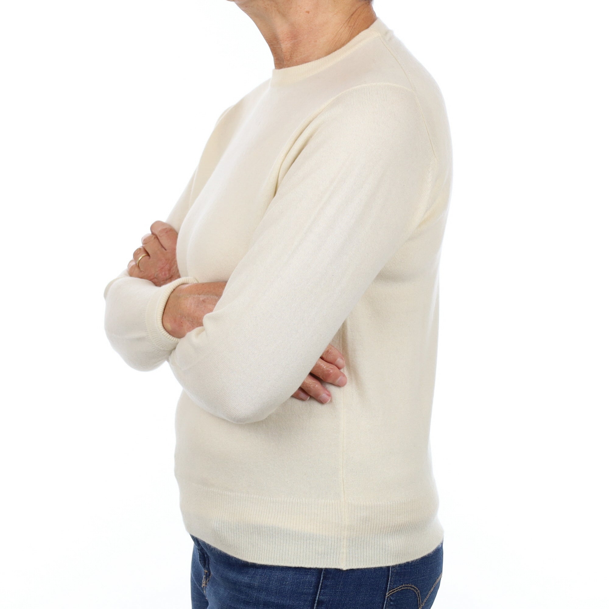 Vanilla Cream Cashmere Crew Neck Jumper Medium