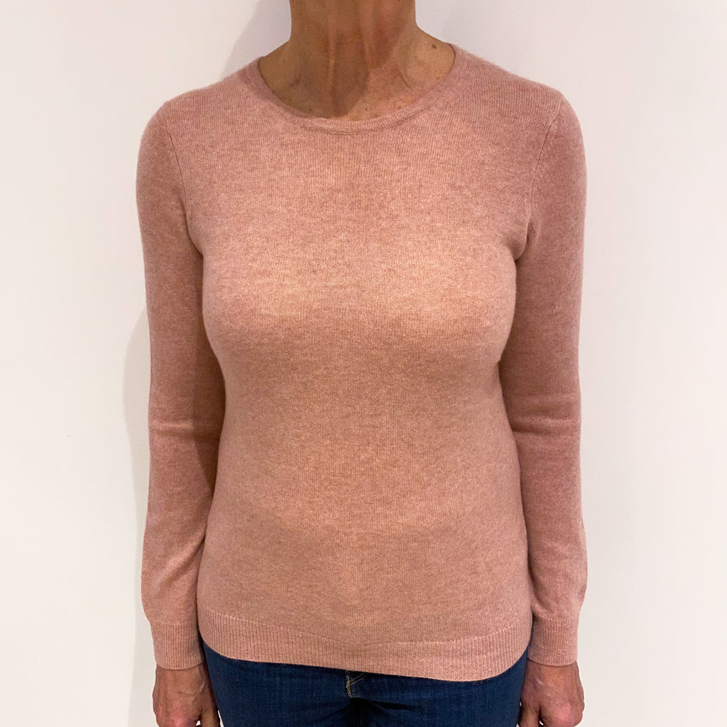 Crushed Strawberry Pink Cashmere Crew Neck Jumper Medium