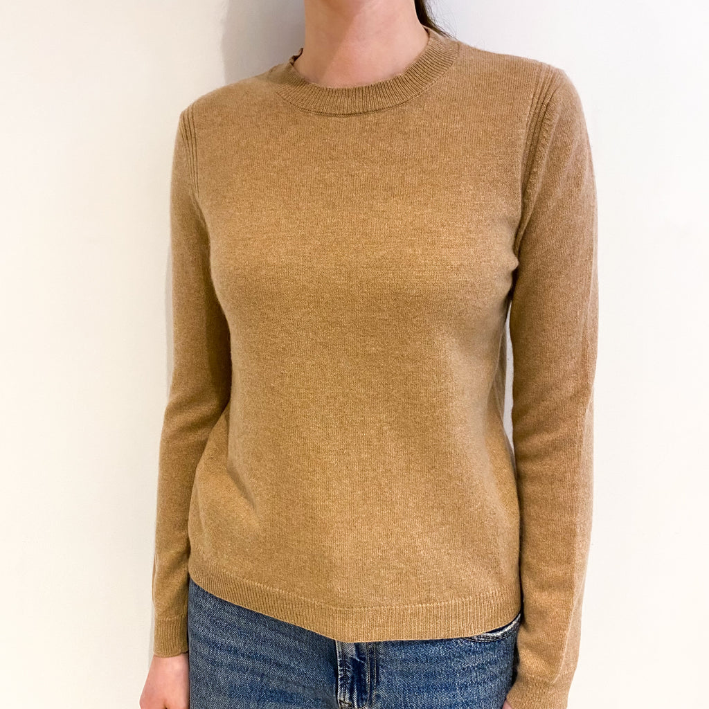 Caramel Brown Cashmere Crew Neck Jumper Extra Small