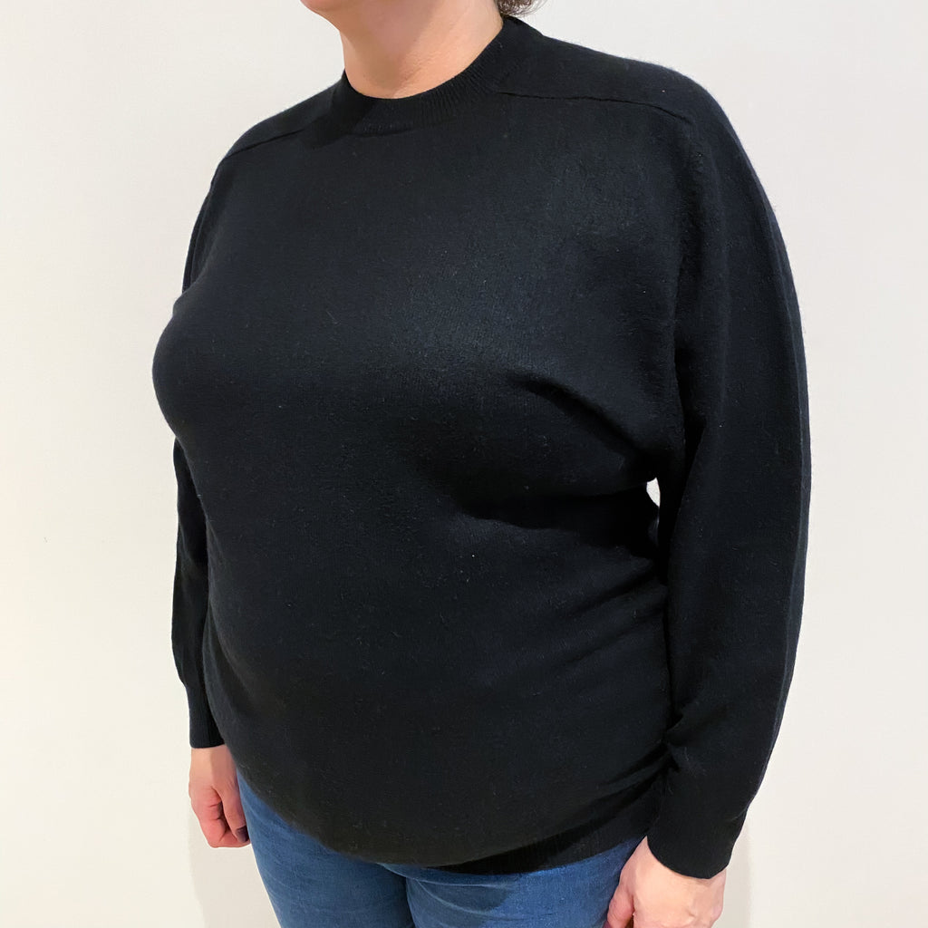Black Cashmere Crew Neck Jumper Extra Large