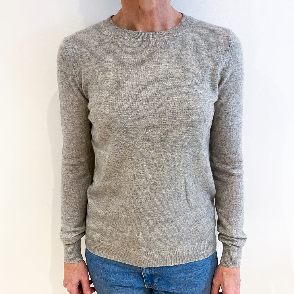 Smoke Grey Cashmere Crew Neck Jumper Small