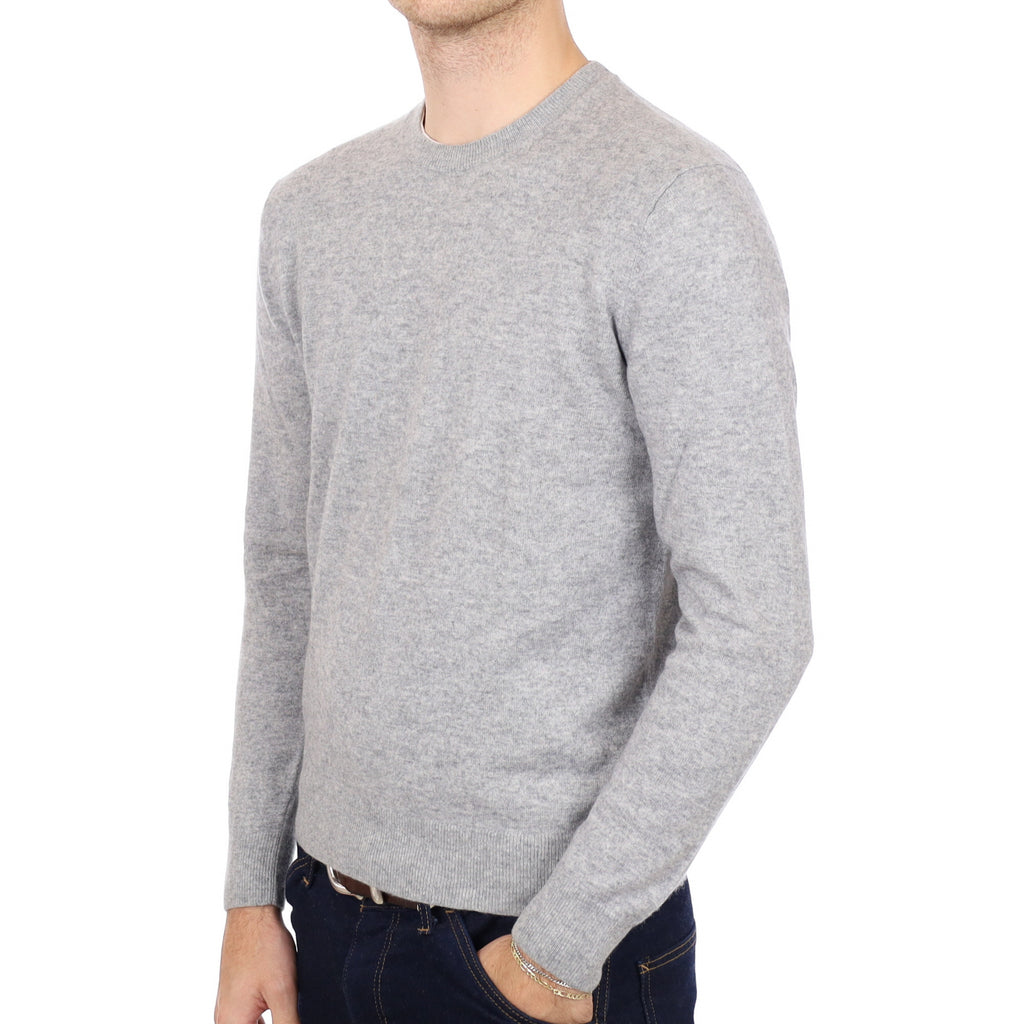 Men's Smoke Grey Cashmere Crew Neck Jumper Medium