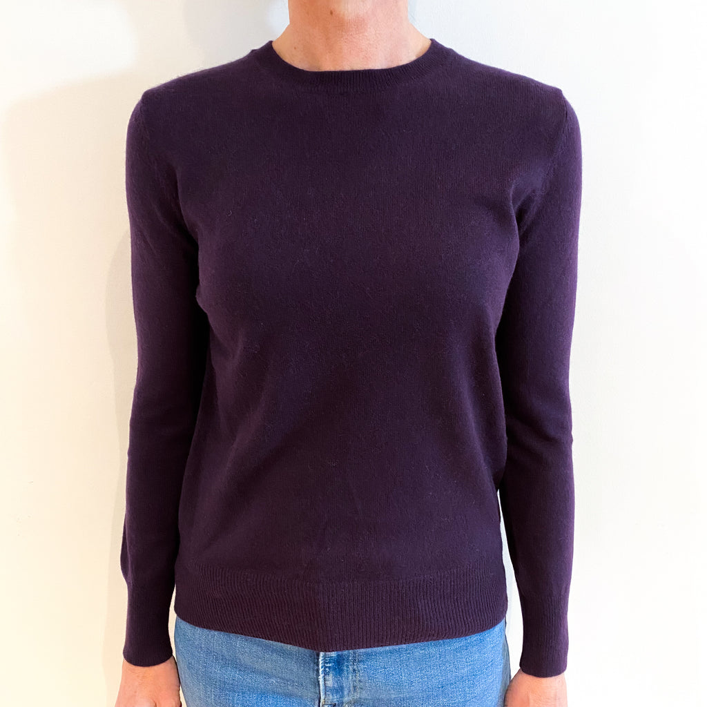 Deep Purple Cashmere Crew Neck Jumper Small