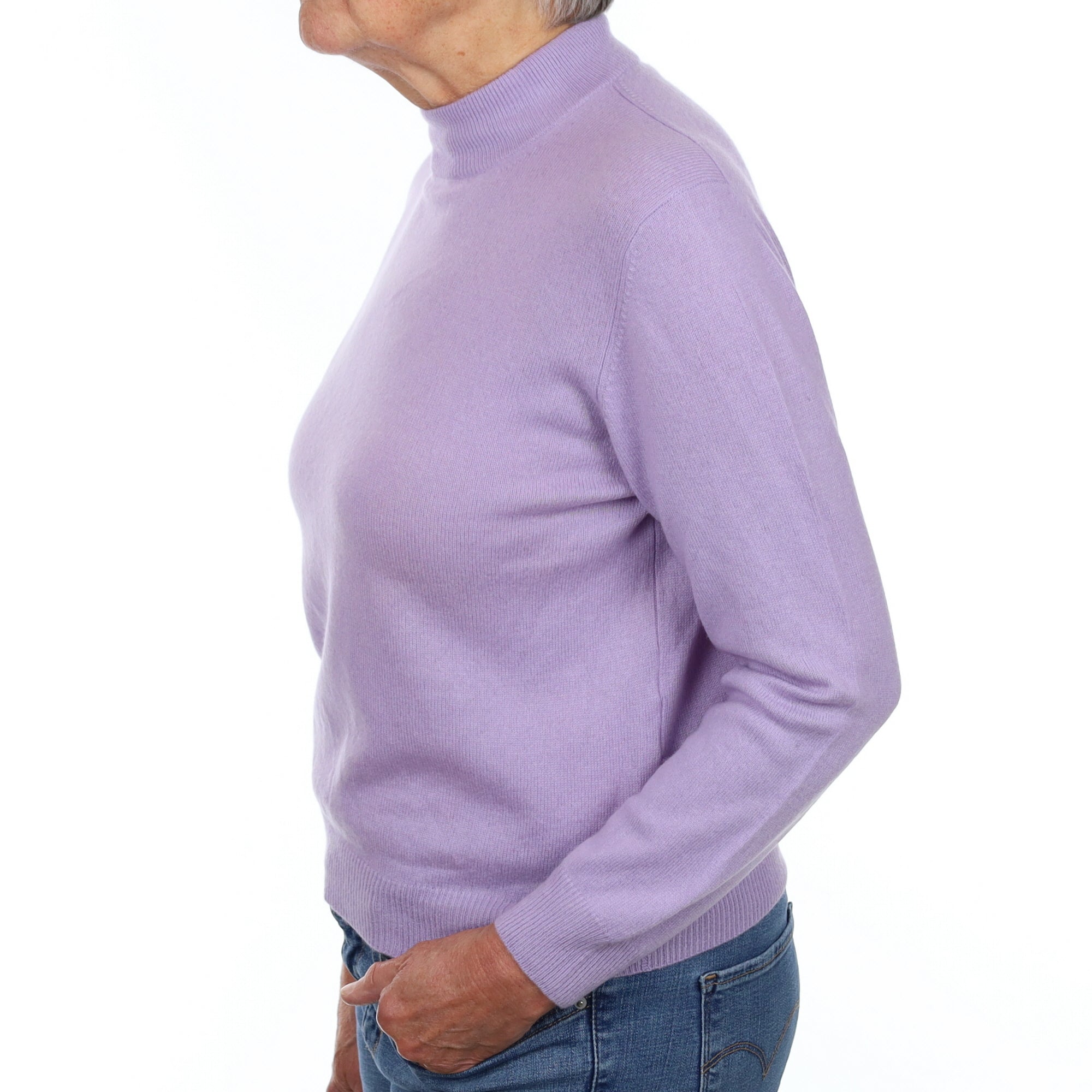 Lavender Purple Cashmere Turtle Neck Jumper