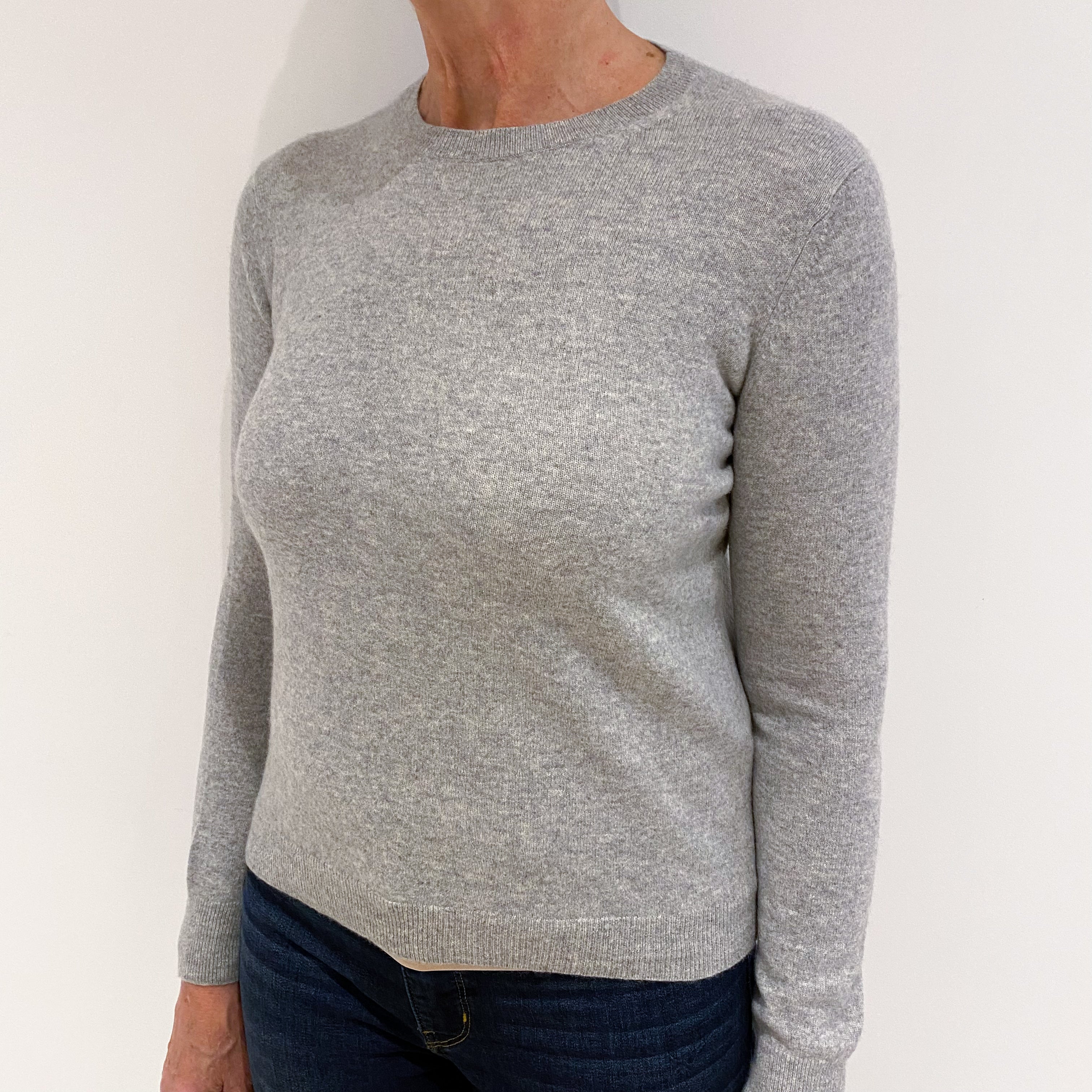 Smoke Grey Cashmere Crew Neck Jumper Medium