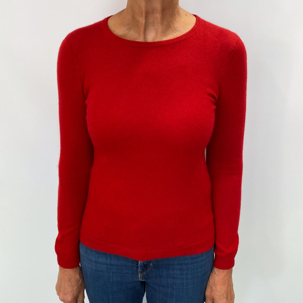 Post Box Red Cashmere Crew Neck Jumper Medium