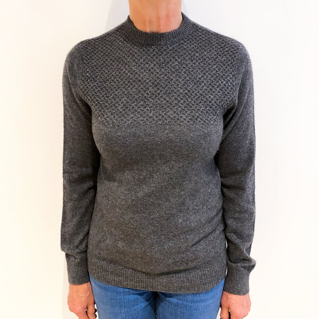 Takeo Kikuchi Slate Grey Cashmere Crew Neck Jumper Medium