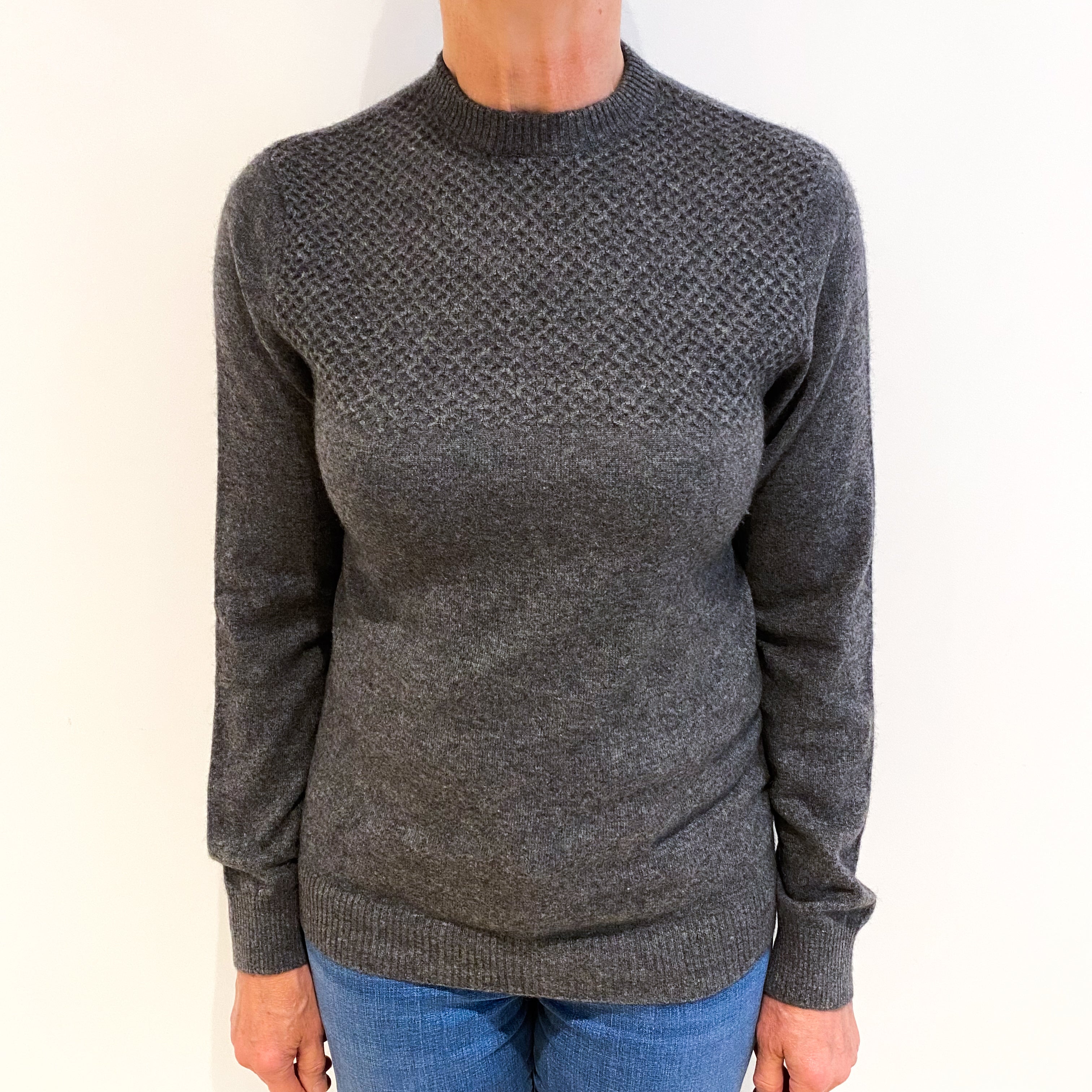 Takeo Kikuchi Slate Grey Cashmere Crew Neck Jumper Medium