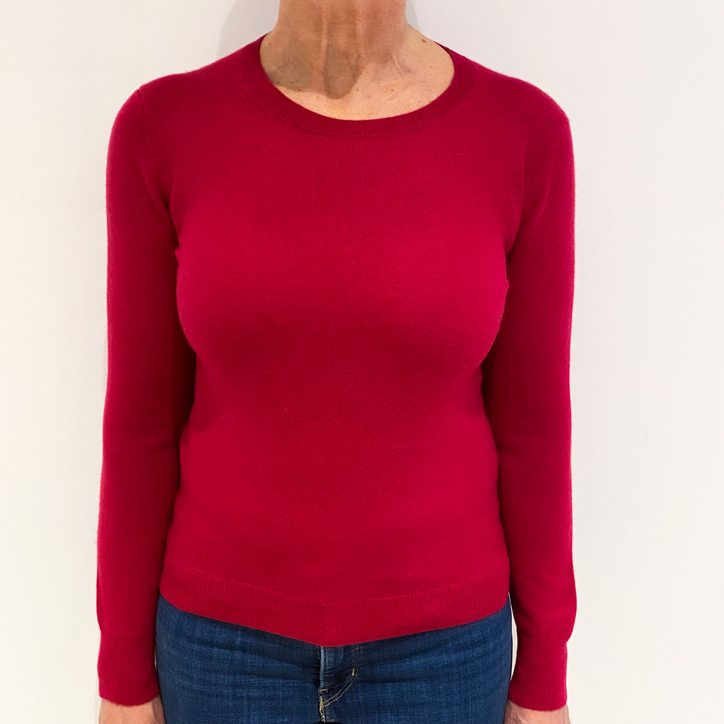 Cherry Pink Cashmere Crew Neck Jumper Medium