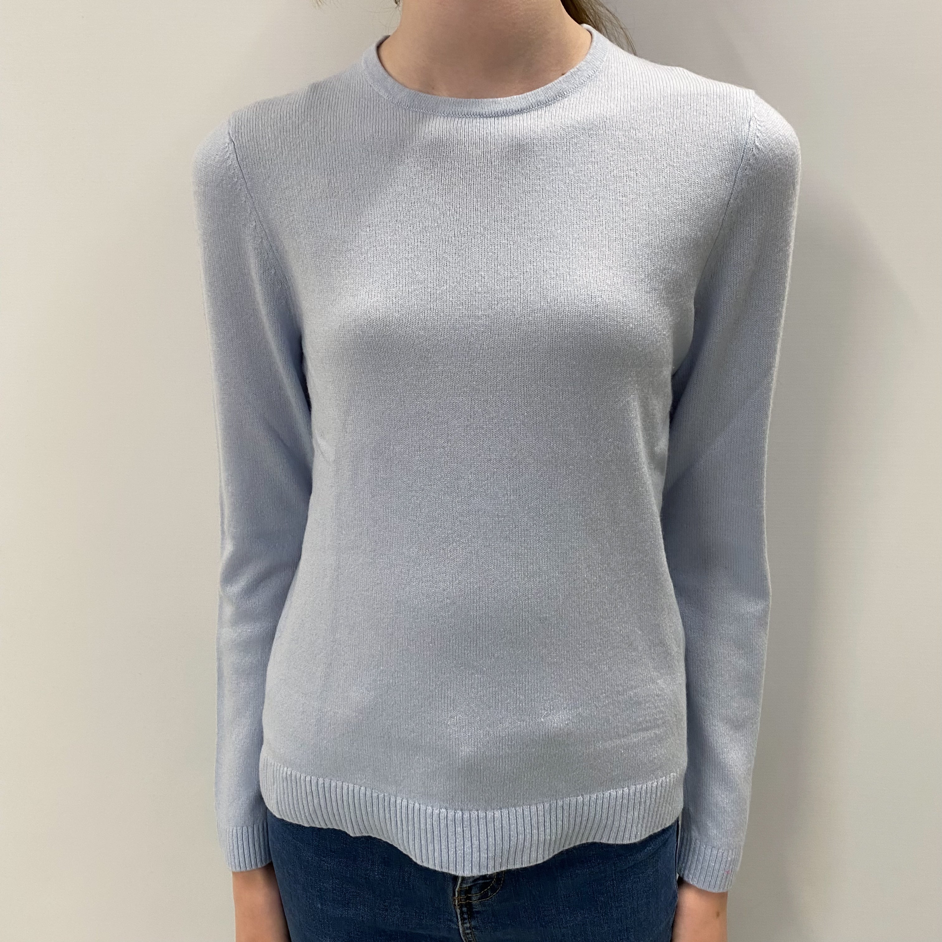 L.L.Bean Powder Blue Cashmere Crew Neck Jumper Extra Small