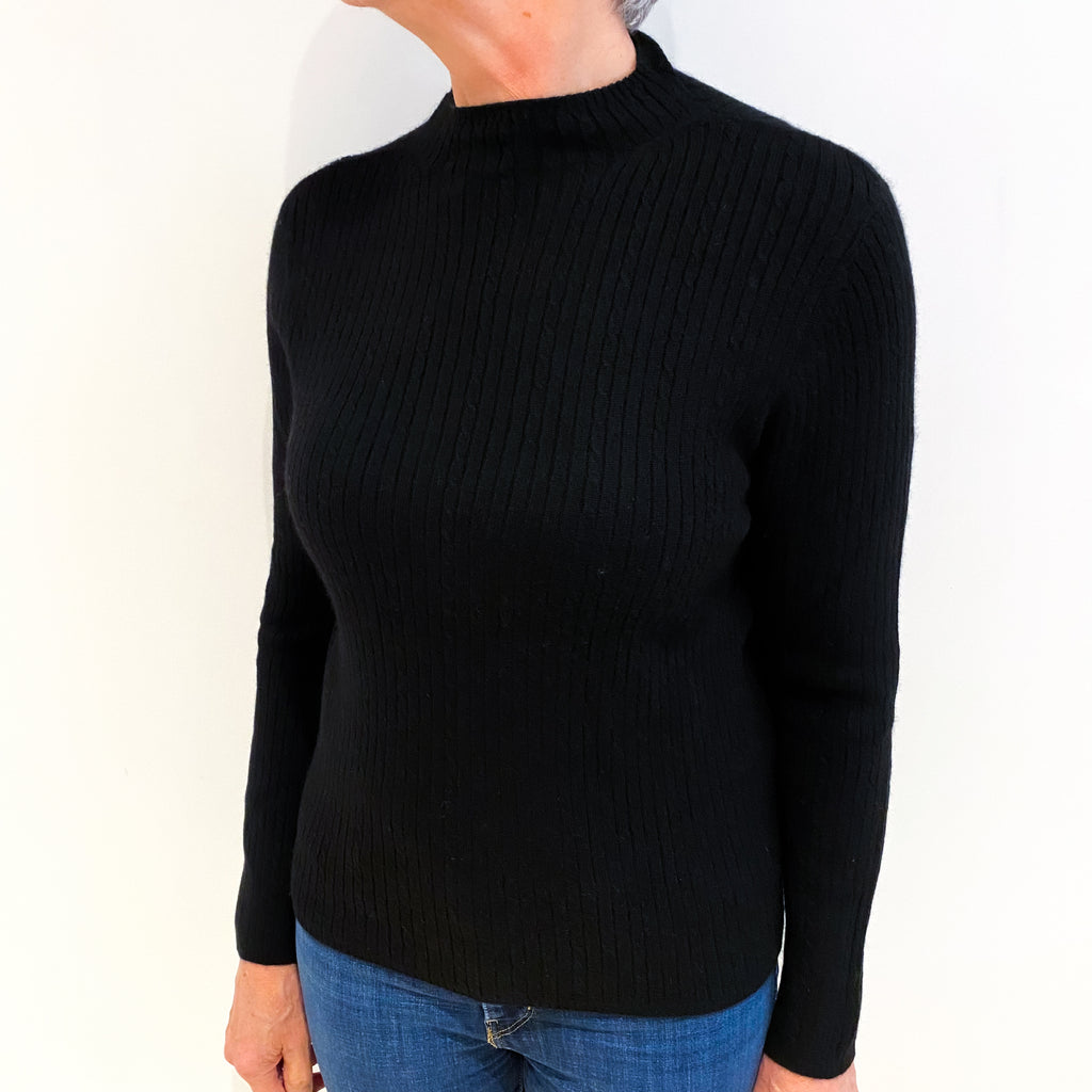 Black Cashmere Turtle Neck Jumper Medium