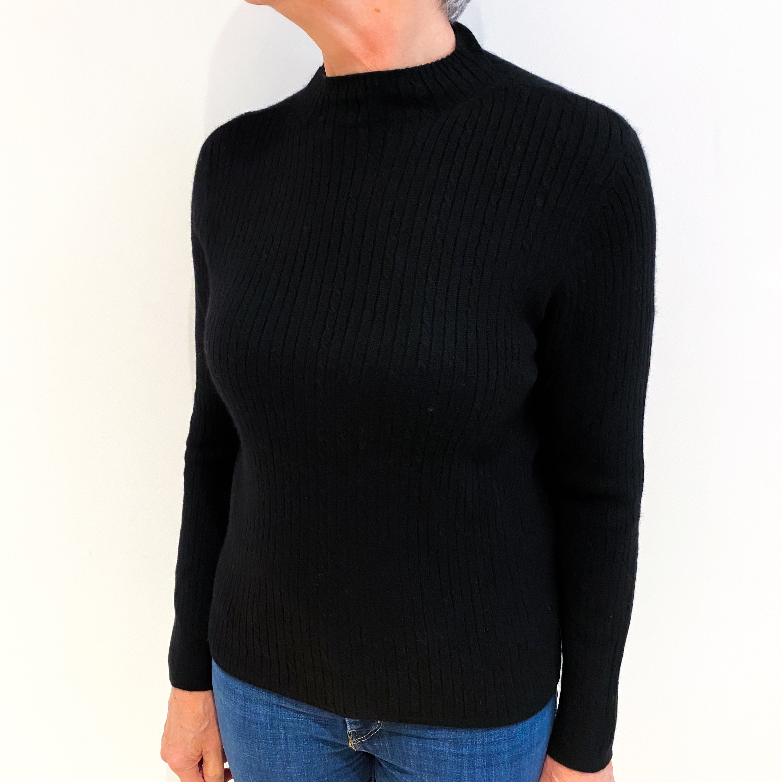 Black Cashmere Turtle Neck Jumper Medium